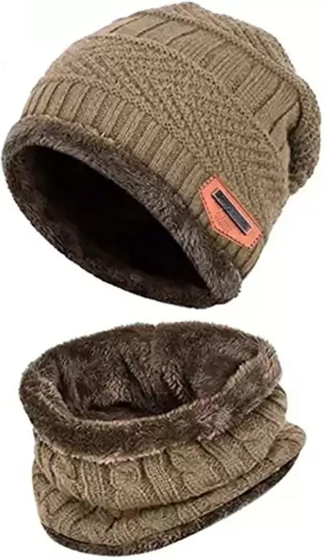 RoztiWool Beanie Woolen Cap with Neck Muffler Winter Muffler Soft Cap & Muffler for Mens & Women RZ913 Black