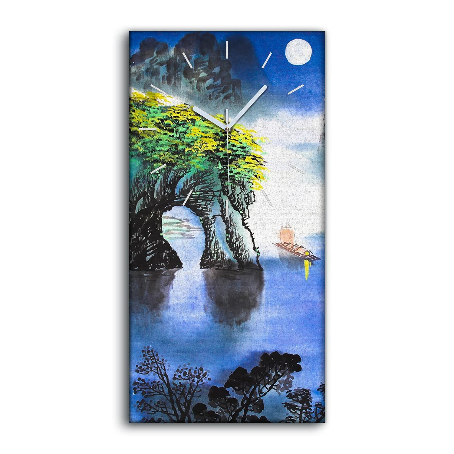 Horloge sur Toile Silencieuse sans Tic-Tac pour Chambre Décoration 30x60cm