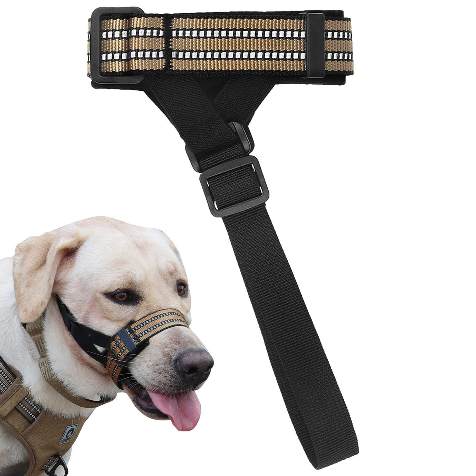 Muselière Réglable Pour Chien - Nylon Réfléchissant, Design Buvable, Sécurité Promenade Et Dressage - 11