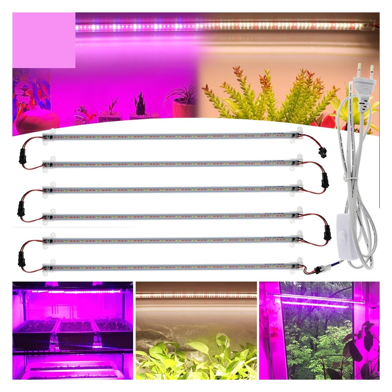 LED élèvent la lumière 75LED s barre lumineuse de plante, lampe Phyto à spectre complet for le système hydroponique fleurs plantes d'intérieur Illuminateur horticole(1Red 2White 2Warm,12pcs set)