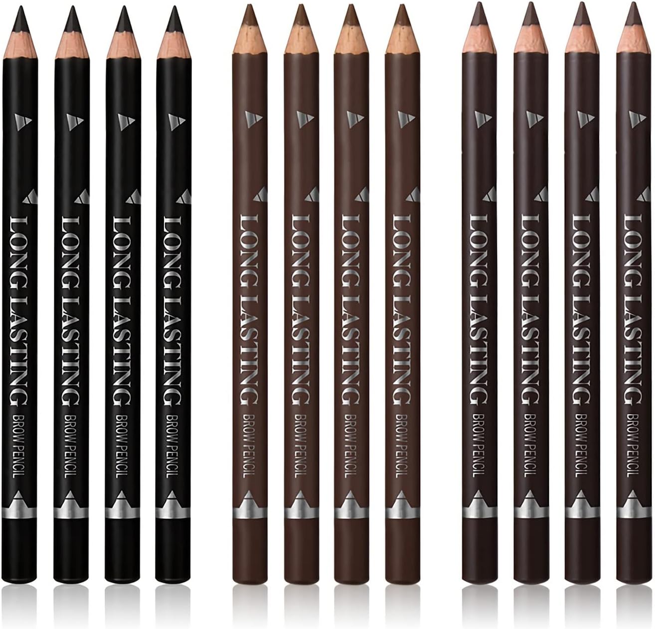 3Colors Eyebrow Pencil Eyeliner Set，Soft Textured Eyebrow Tint Pen，Easy to Color，Long Lasting，Waterproof Eye Brow Pencils for Fills in Sparse Areas and Gaps，Create a Natural Brow Makeup