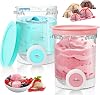 Creami Pint Containers Replacement for Ninja Swirl Ice Cream & Soft Serve Makers, Dishwasher Safe Ninja Creami Accessories 16 oz Containers for Ninja Swirl NC700UK Blue Pink