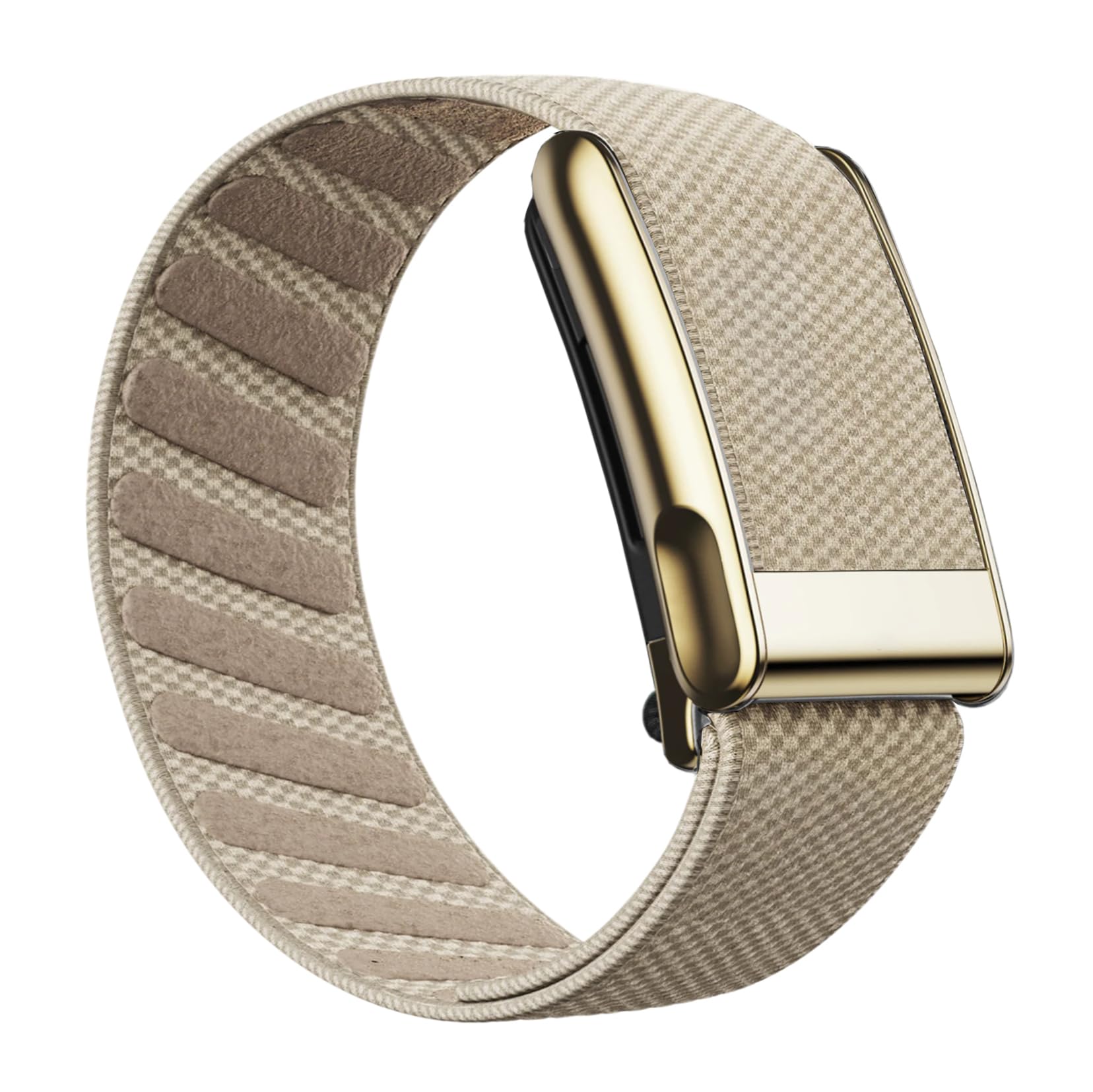 AR LABS SuperKnit Luxe WHOOP 5.0 Peak/One & MG Compatible Band | Premium Ultra-Soft Weave | Stainless Steel Precious Metal PVD Treated | Includes Hook, Clasp & Slider (Desert Sand & Gold)