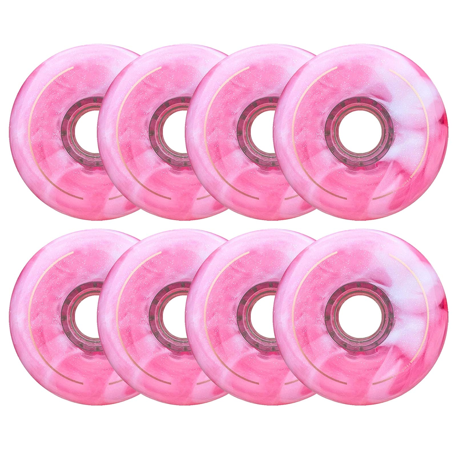 Lot de 8 roues de roller, 72 mm, 76 mm, 80 mm, 86A, de remplacement de qualité supérieure pour roues rollerblade pour Slalom Freestyle Skating