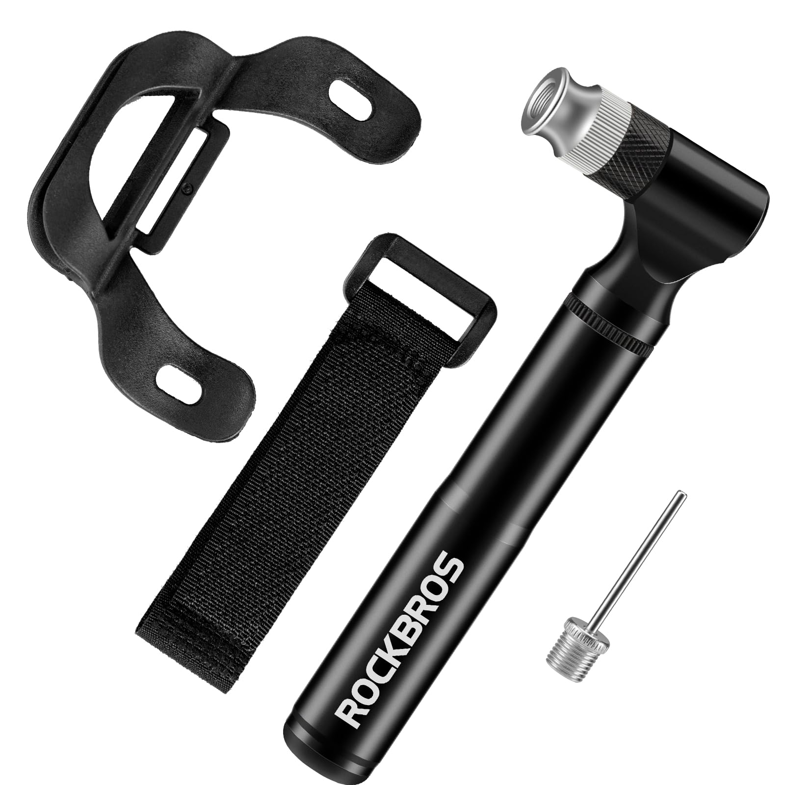 ROCKBROS Mini Bomba Aleación de Aluminio de Aire de Bicicleta 130PSI Portátil con Válvulas Presta y Schrader, Inflador de Neumáticos para MTB Bicicleta Carretera