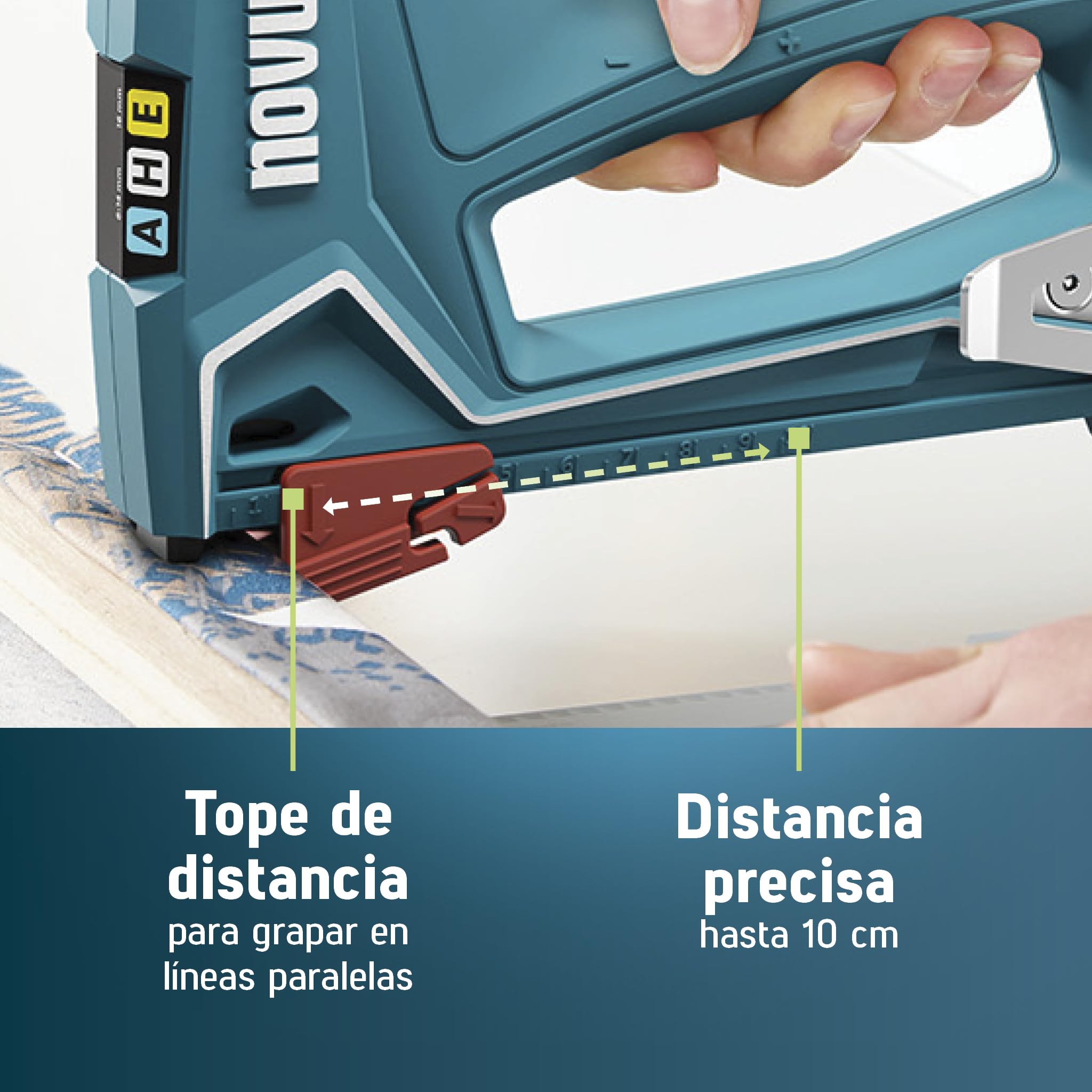NOVUS TOOLS Grapadora manual J-50 con 1800 grapas, grapadora profesional para madera con carcasa de aluminio, ajuste de fuerza de impacto, tope de distancia para grapas de alambre fino de 6-14 mm