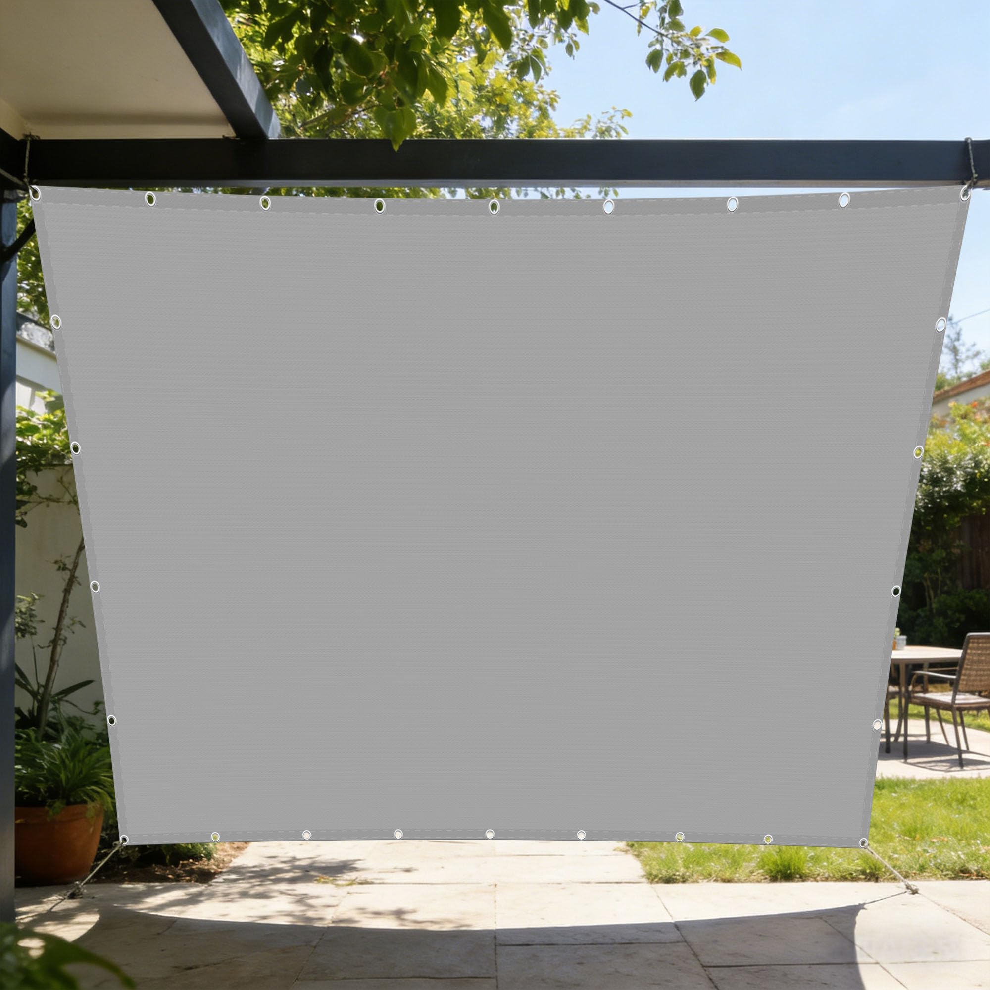 Toile ombrage rectangulaire gris clair haute densité 110x360cm