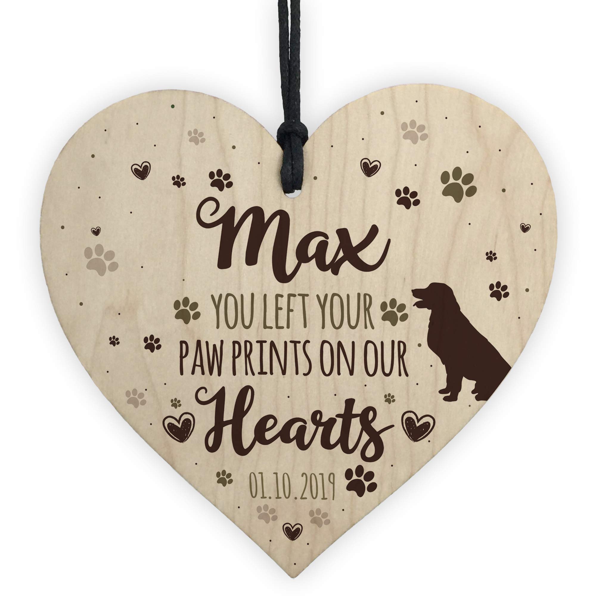 RED OCEAN Wood Personalised Dog Sign Pet Memorial Gift Dog Memorial Sign