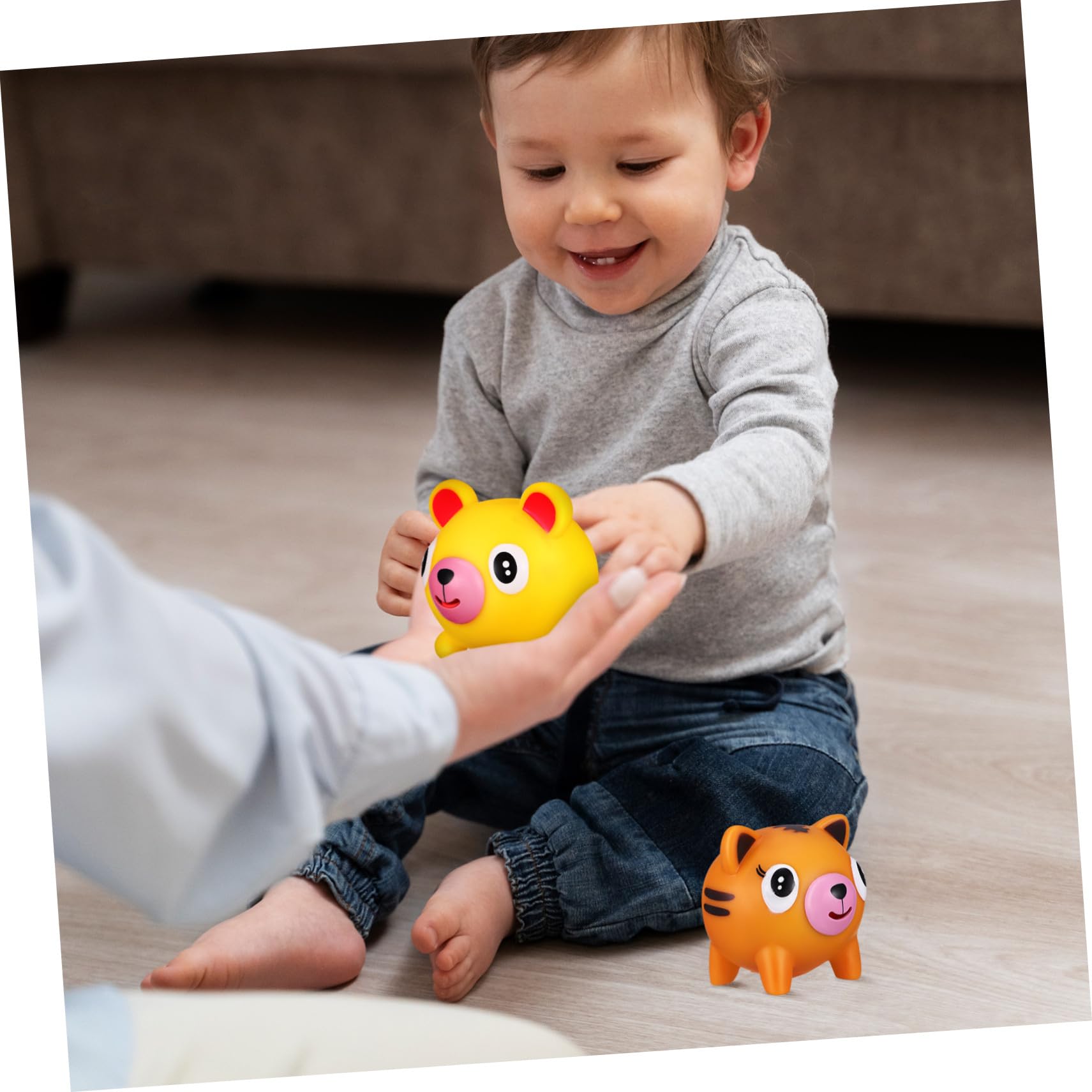 Toddmomy Jouets à Presser pour Réduire Le Stress Jouets Anti-Stress Amusants et Colorés Lot de 5 en PVC de Cochon et Ours pour Garçons et Filles