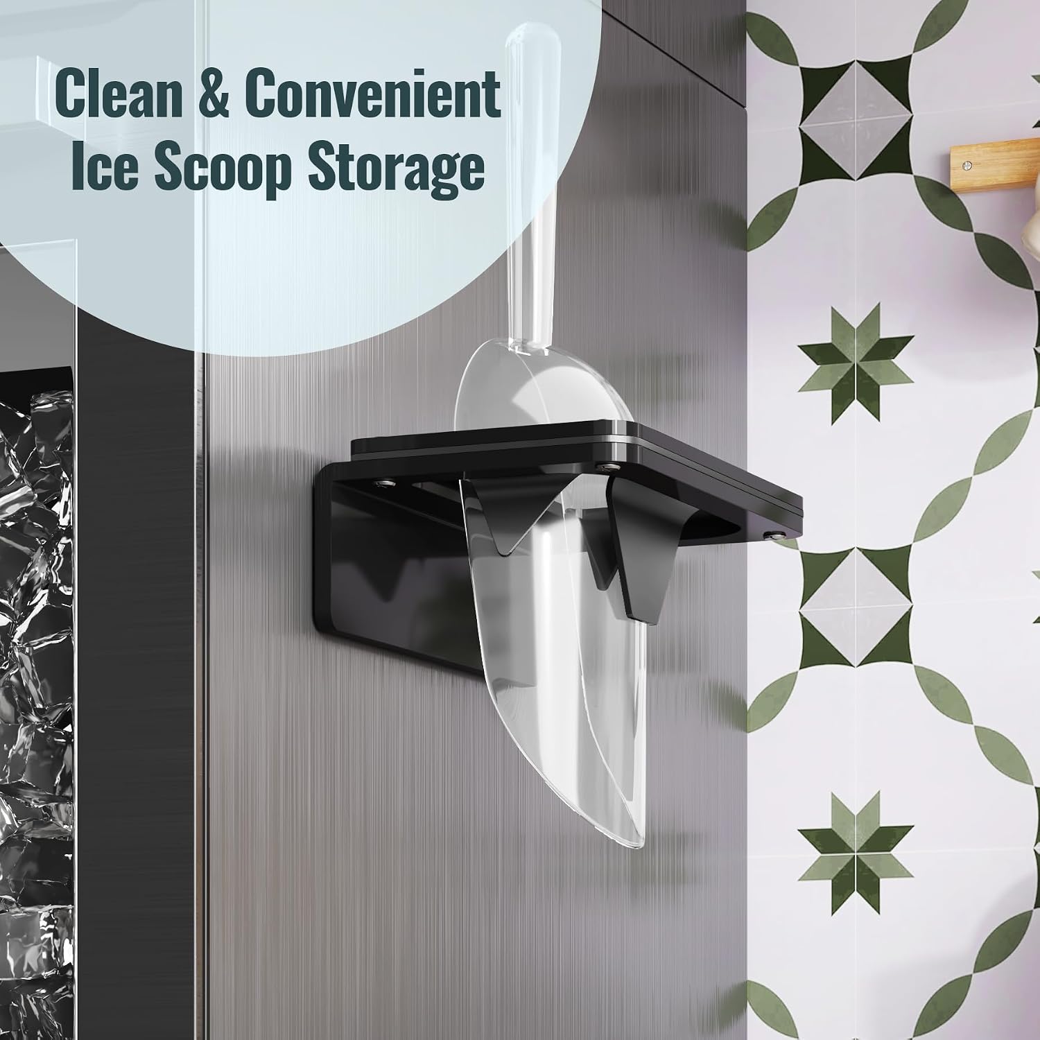 NiHome Magnetic Ice Scoop Holder for Ice Machine, Soft Silicone, 6-12oz