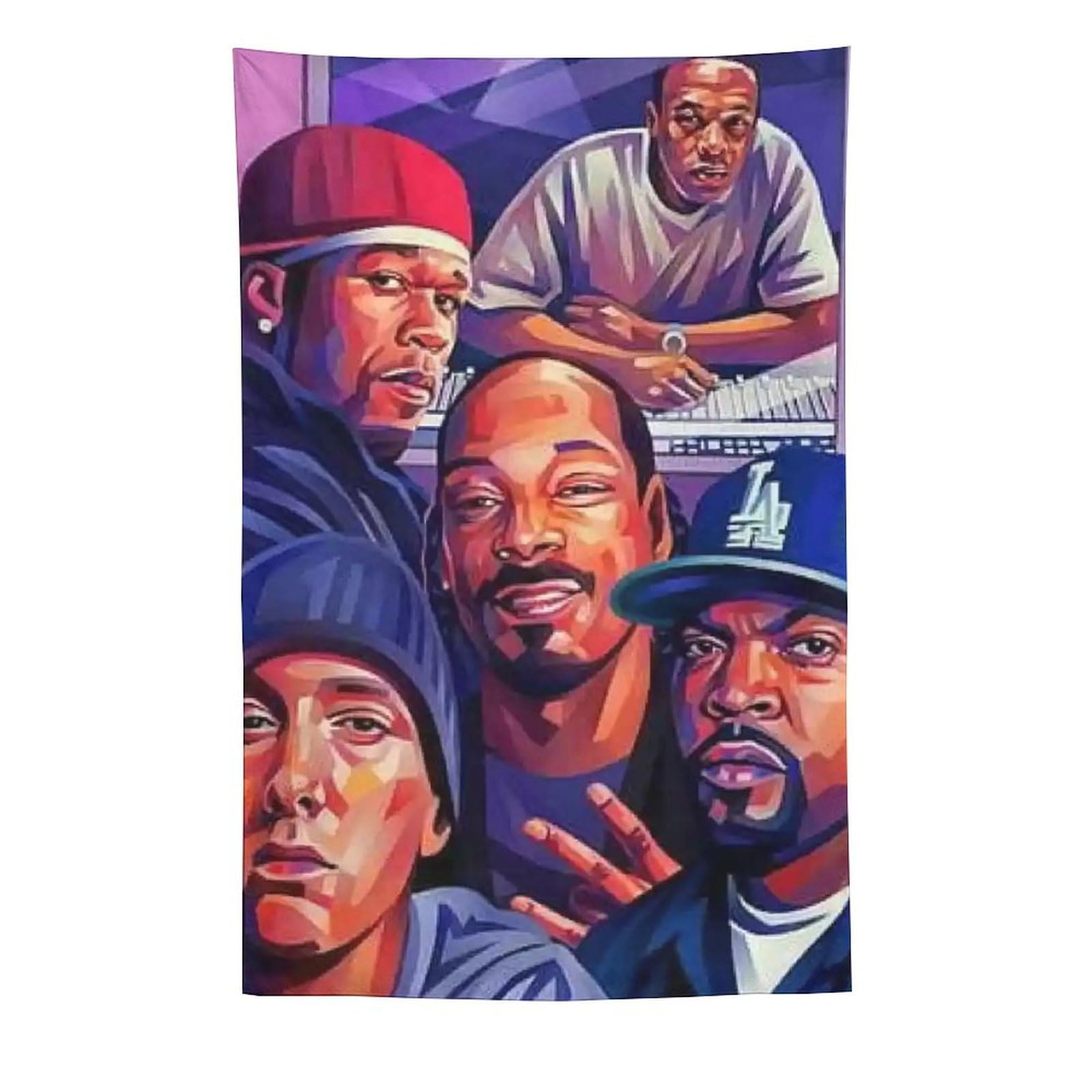 Poster con stampa artistica da parete, motivo: cantante rap, hip hop, tutte le stelle, 152,4 x 228,6 cm