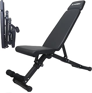 Kobo Adjustable Incline, Decline and Flat Bench for Weight Strength Training, Sit Up - Weight Capacity 200 Kg (Black)