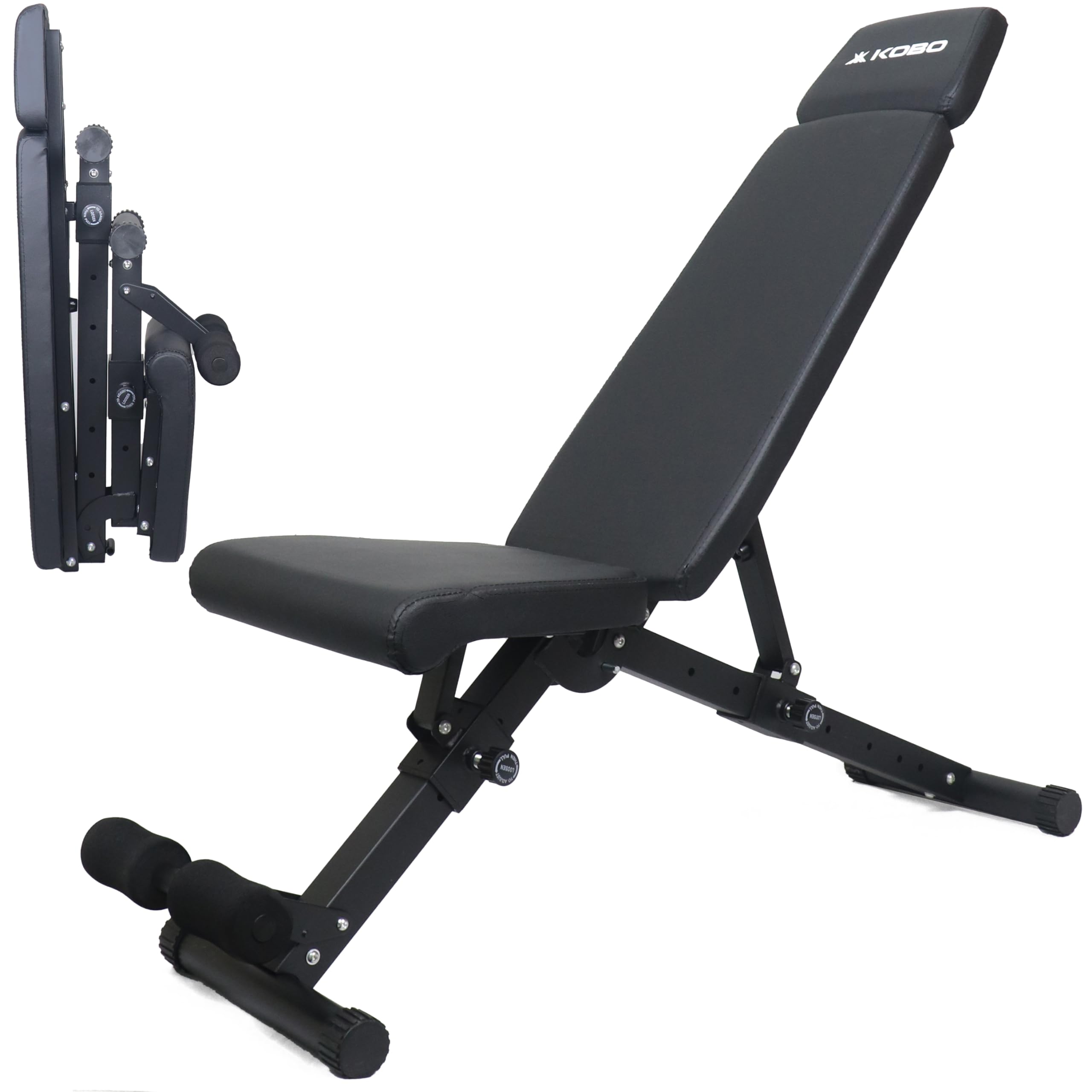 Kobo Adjustable Incline, Decline and Flat Bench for Weight Strength Training, Sit Up - Weight Capacity 200 Kg (Black) (B0CSZ191C1) Amazon Price History, Amazon Price Tracker