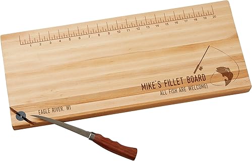 Personalization Universe The Big Catch - Tabla de filete de arce personalizada