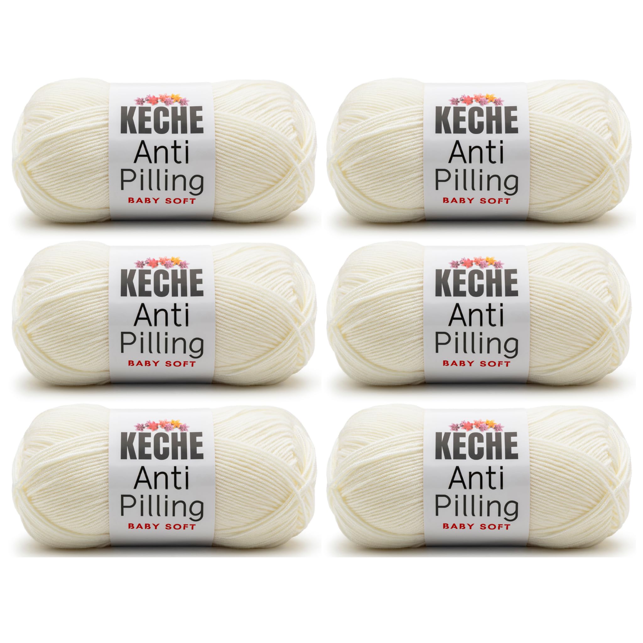 Soft DailyKnit DK Yarn, 100% Anti-Pilling Acrylic for Knitting Crocheting, Light Weight #3 (3.52 oz / 274 Yds) 1 Skein - Red — view 13