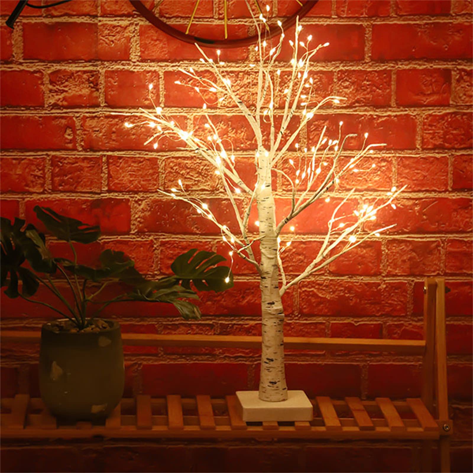 Luz de Árbol de Abedul LED Decoración de Habitación Luz de Noche Día de Año Nuevo