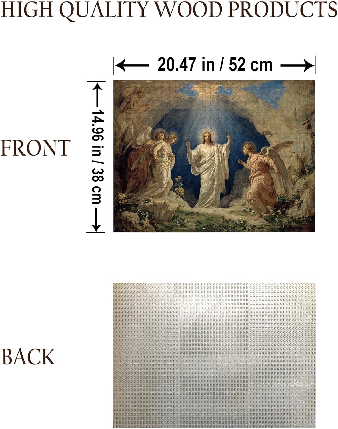 Resurrection of Jesus Christian Jigsaw Puzzle - 500 Pieces Wooden Puzzle for Adults, Wall Art Gift, Finished Size: 20 x 15 Inch