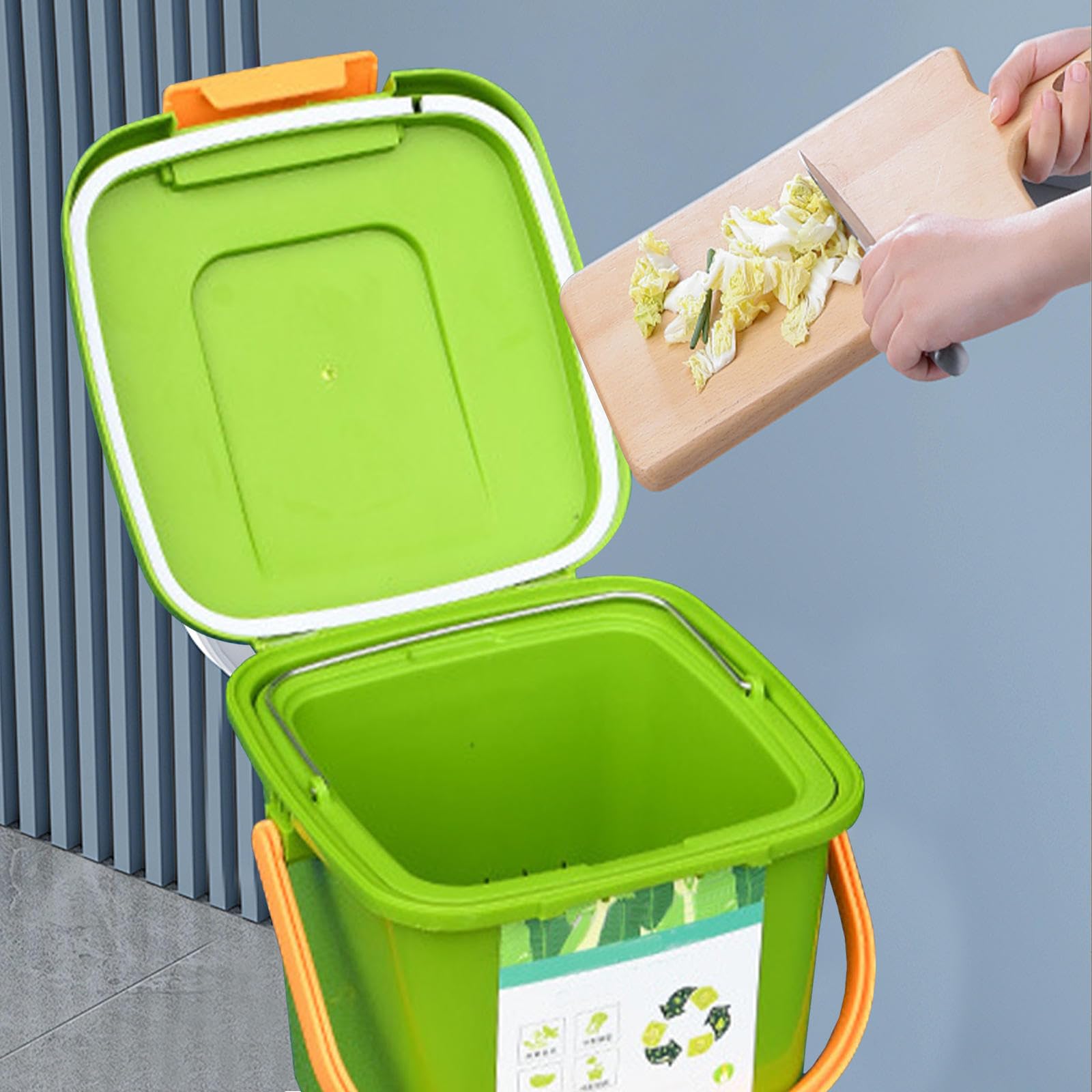 Bio Mülleimer Mit Wasserhahn Komposter Küche Platzsparend und Leicht zu Transportieren Abfalleimer Küche,Style1(8L)-1Set