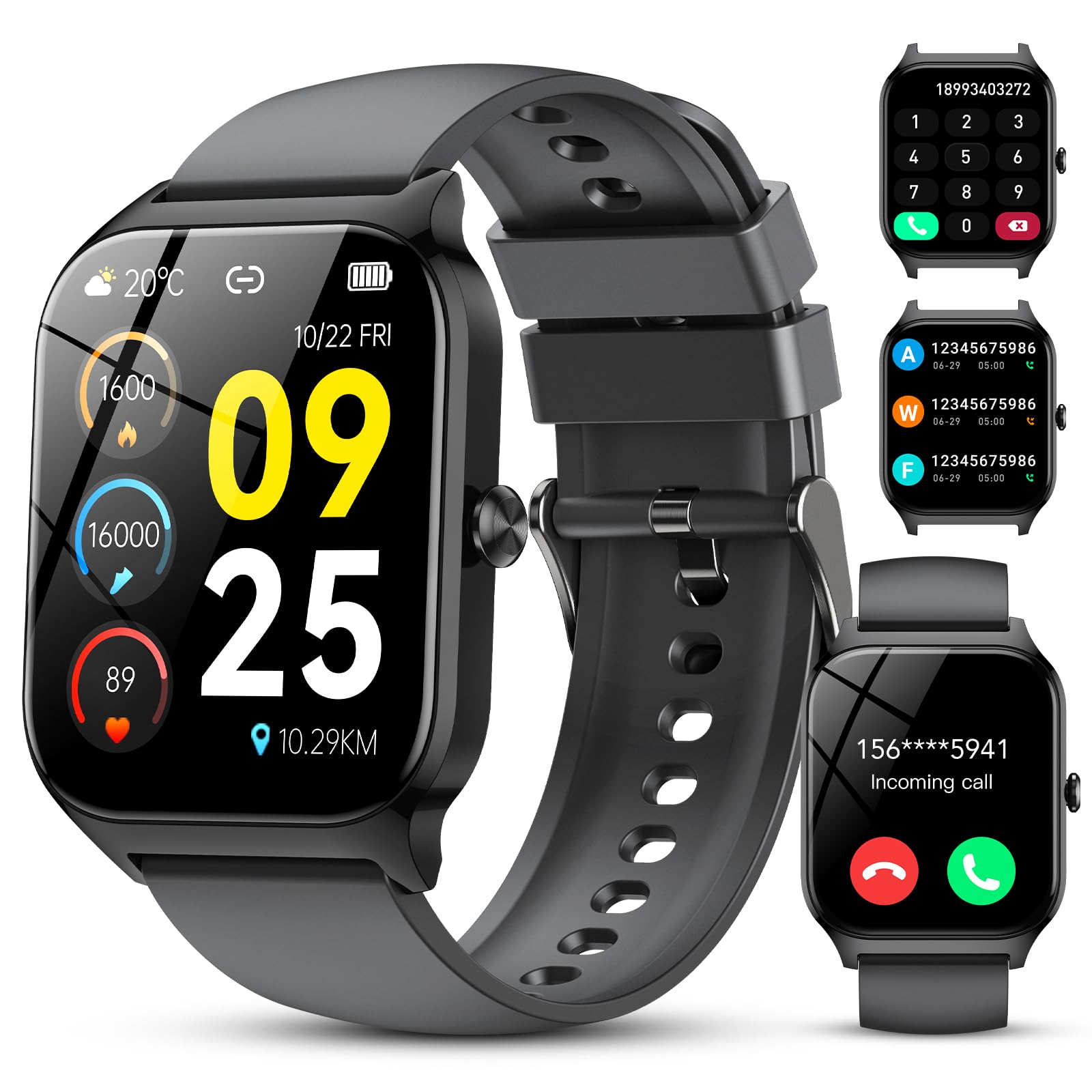 IKT New Smart Watch Fits for Android and iPhone 1 85 inch Fitness Tracker Men Womens Smartwatch with