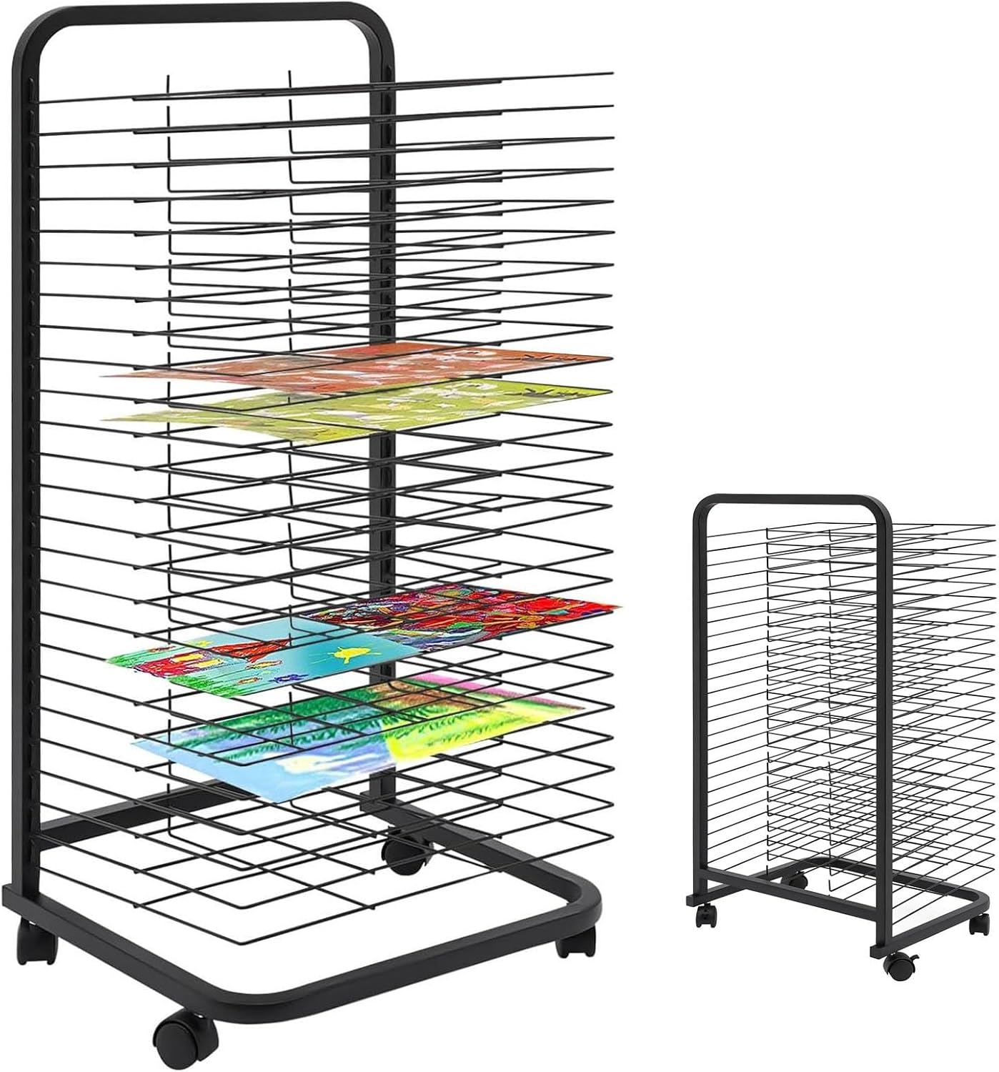 Painting Racks Print Racks，Art Drying Rack for Studios & Classrooms, Functional & Mobile Paint Drying Rack, Removable Shelves, Canvas Rack Art Storage, Painting Drying Rack with Wheels, Stac