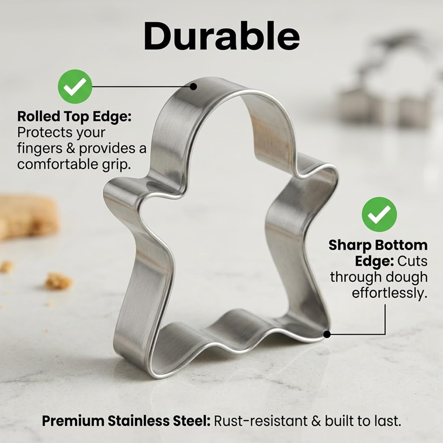 6PCS Ghost Cookie Cutter Set, Halloween Shaped Stainless Steel Cutter with 3 Shapes-Ghost Shape Fondant Cookie Cutter Biscuit Molds for Fall/Autumn/Party Decorations (6PCS)