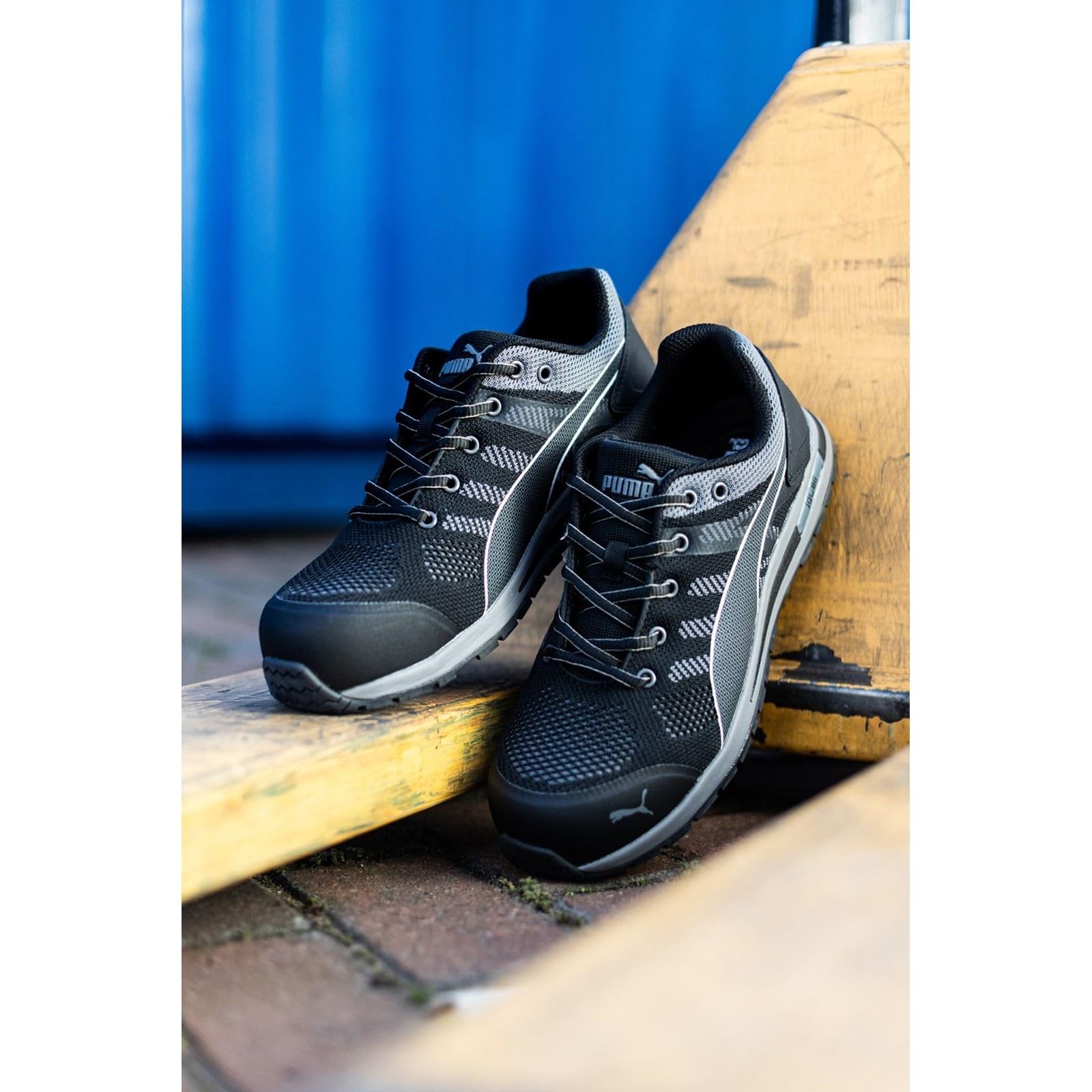 PUMA Safety Elevate Knit Low Scarpa da Lavoro Scarpa di Sicurezza Antinfortunistica S1P ESD HRO SRC Puntale in Fibra di Vetro Antiscivolo Senza Metallo Uomo