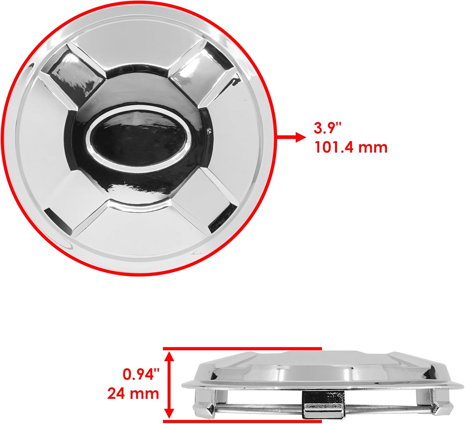 Caltric Front and Rear Wheel Hub Cover Compatible with Polaris Sportsman XP 550 2009 / 4x
