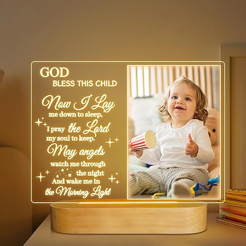 Miniatura 1 de Attivolife Marco de fotos iluminado para bebé, marco de fotos acrílico de 3.5 x 5 pulgadas con luz LED cálida de noche para decoración de