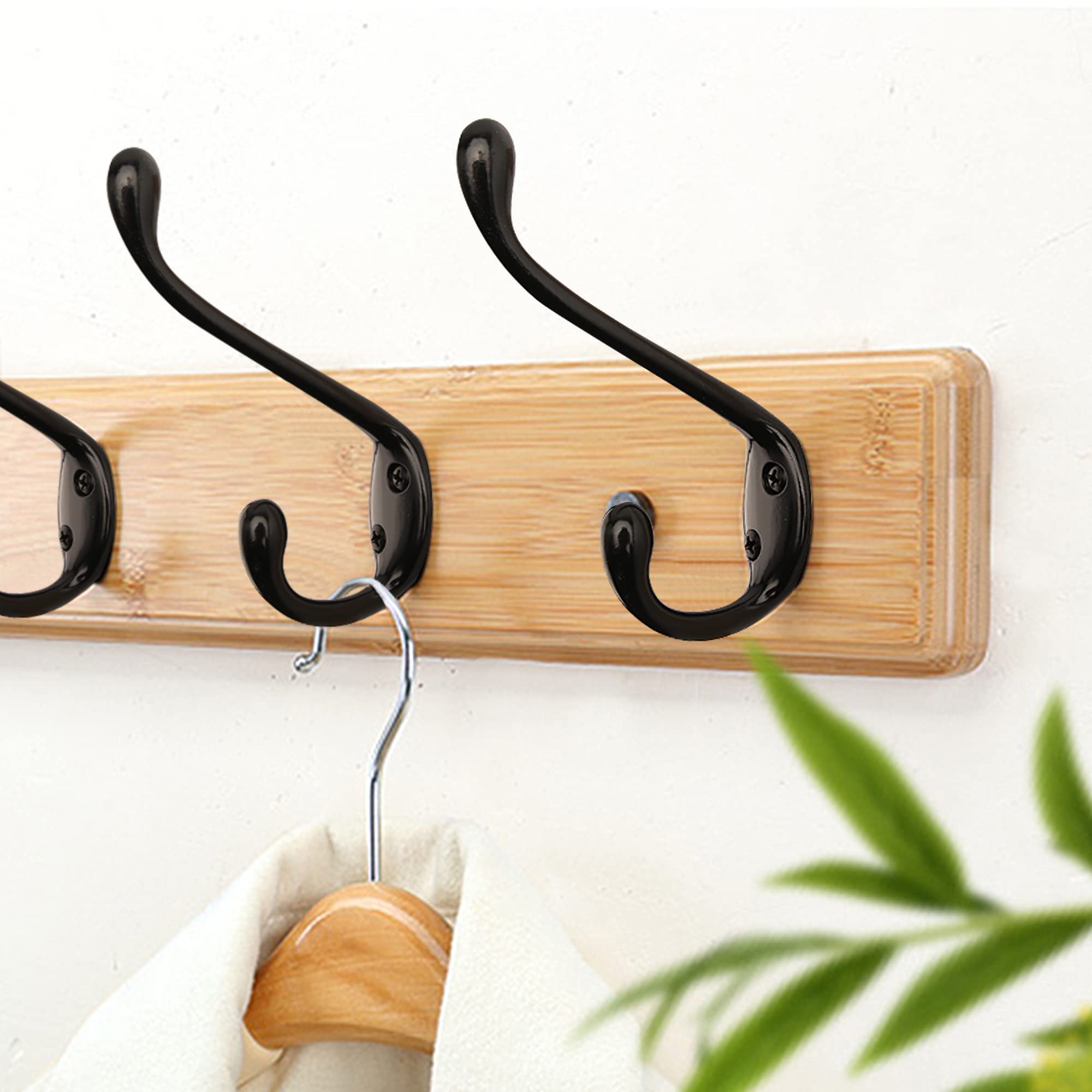 10 Occhielli A Vite In Acciaio Inox Da 6,5 Cm, Con Ganci Neri Per Legno - Foto 8