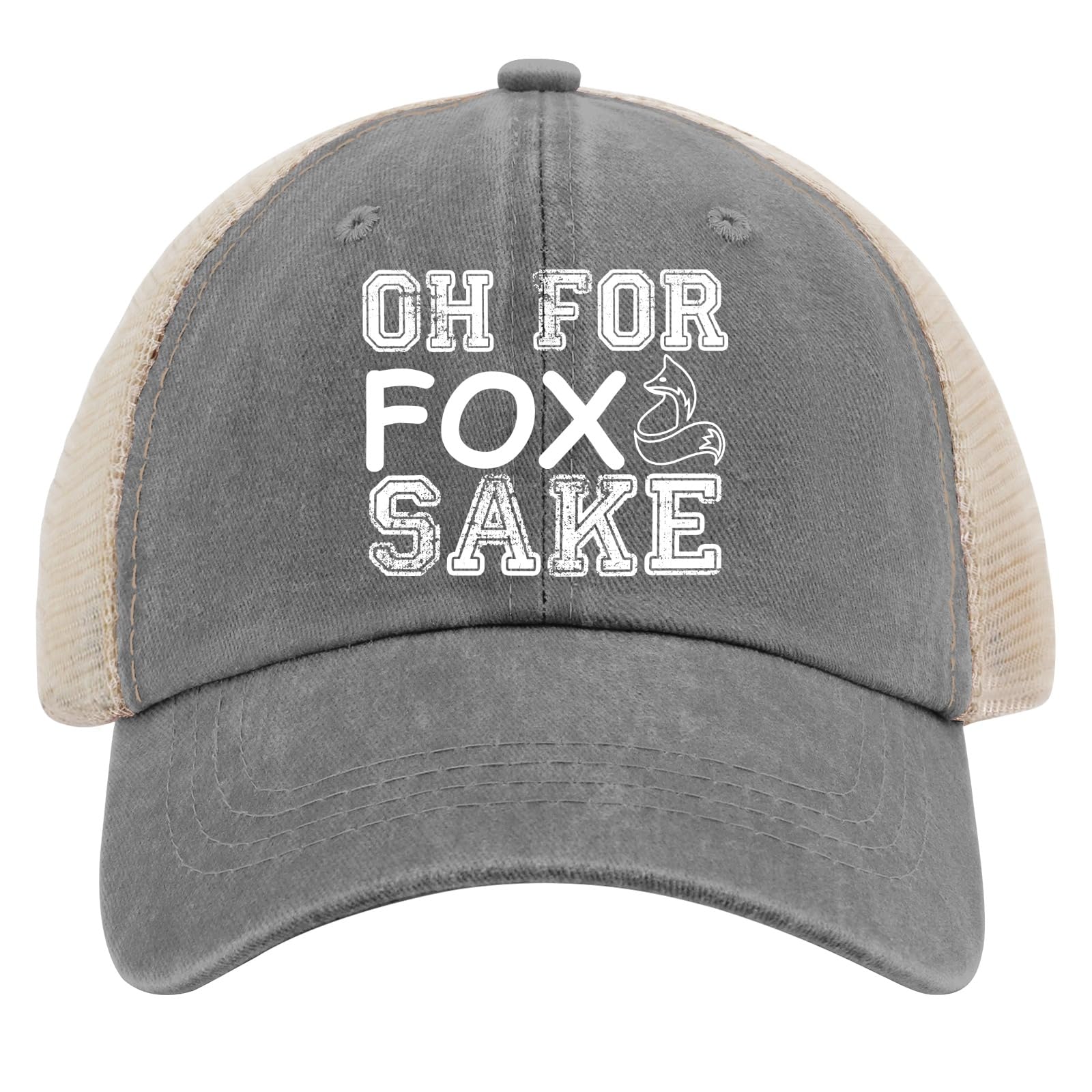 Oh for Fox Sake Golf Hat Hats for Men Fashion Gray02 Mens Sun Hat Gifts for Him Cycling Caps