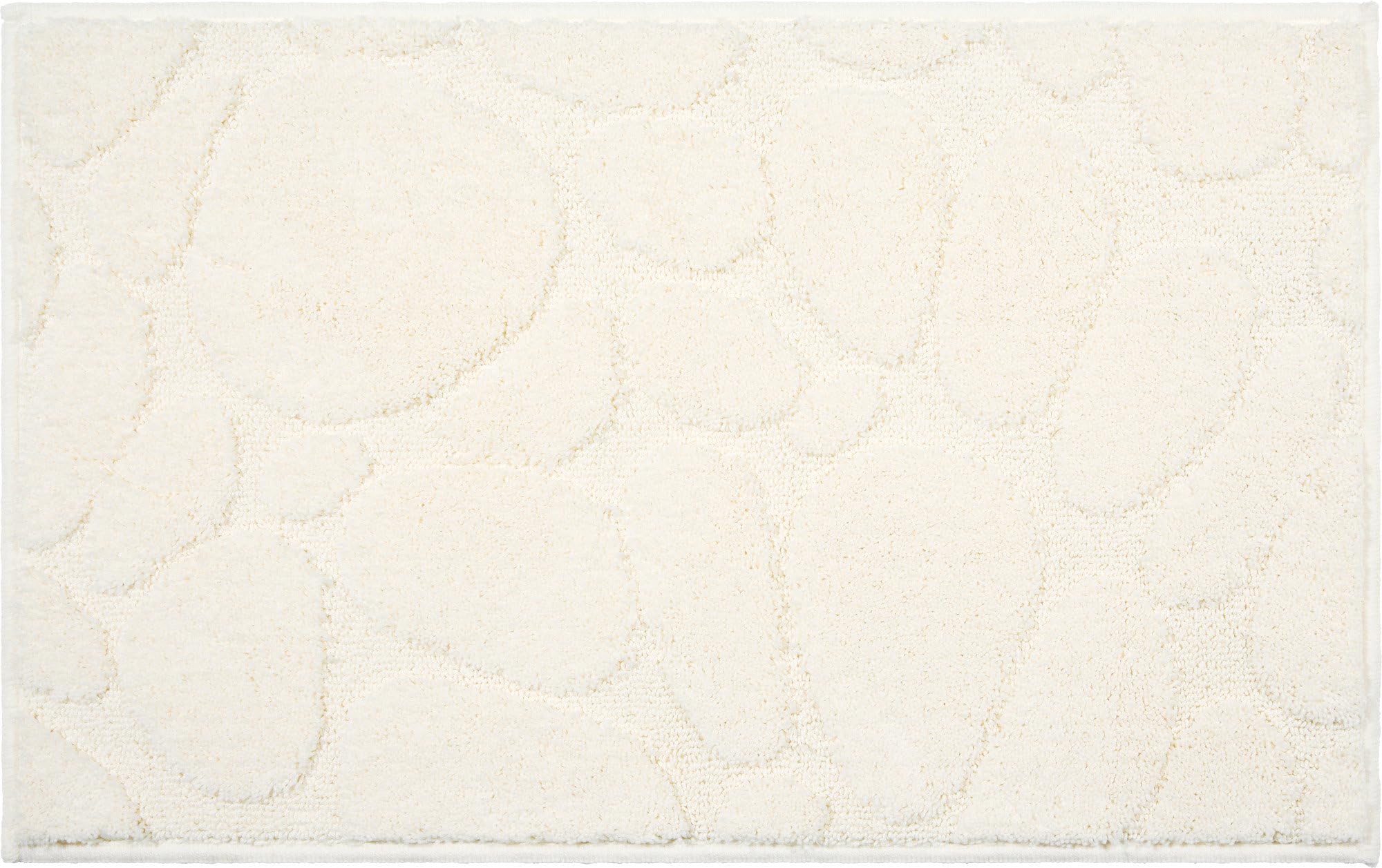 REDBEST Badematte Jacox Kieselsteine Muster Creme Größe 80x140 cm - Hoch-Tief-Struktur, pflegeleicht, strapazierfähig, schnell trocknend, rutschhemmend, für Fußbodenheizung geeignet
