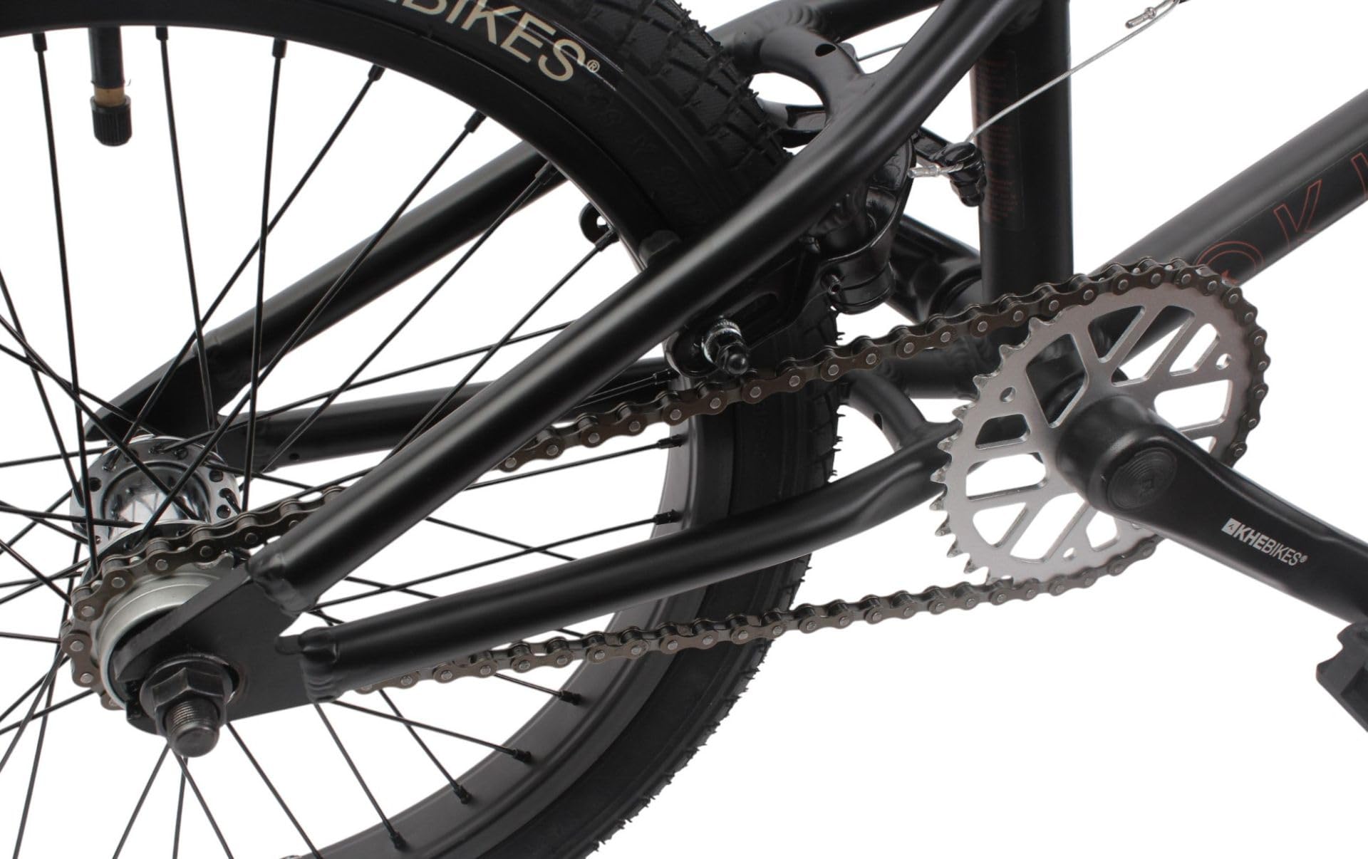 KHE Blaze Vélo BMX 2025 18" – 9,3 kg léger, cadre en aluminium, rotor 360 °, freins en U av/h, pédalier industriel – BMX freestyle pour enfants à partir de 125 cm – Park, Street, Pumptrack - Noir