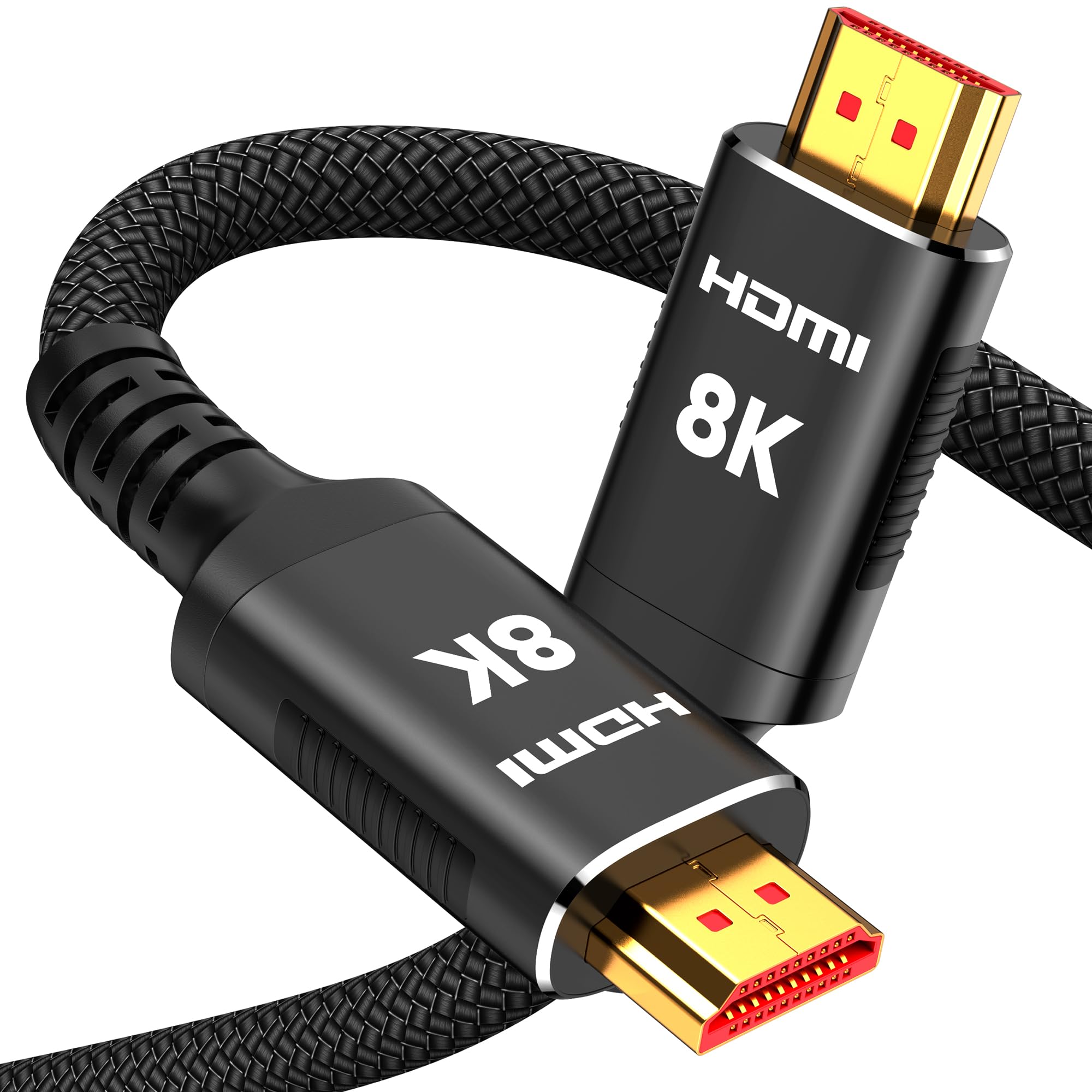 Snowkids 8K Long HDMI 2.1 Cable 35 ft, 8K@60Hz 4K@120Hz UHD Non-Slip Cord