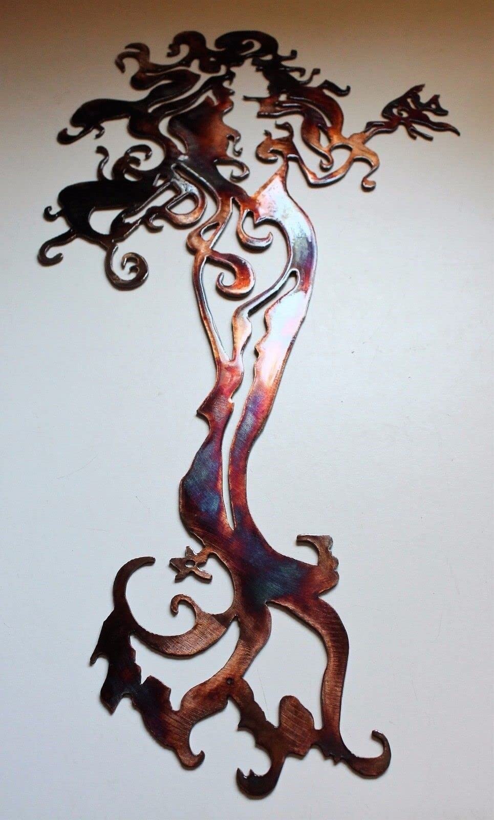 Tall Mermaid with a Fish - Metal Wall Art - Choose your color and size (30