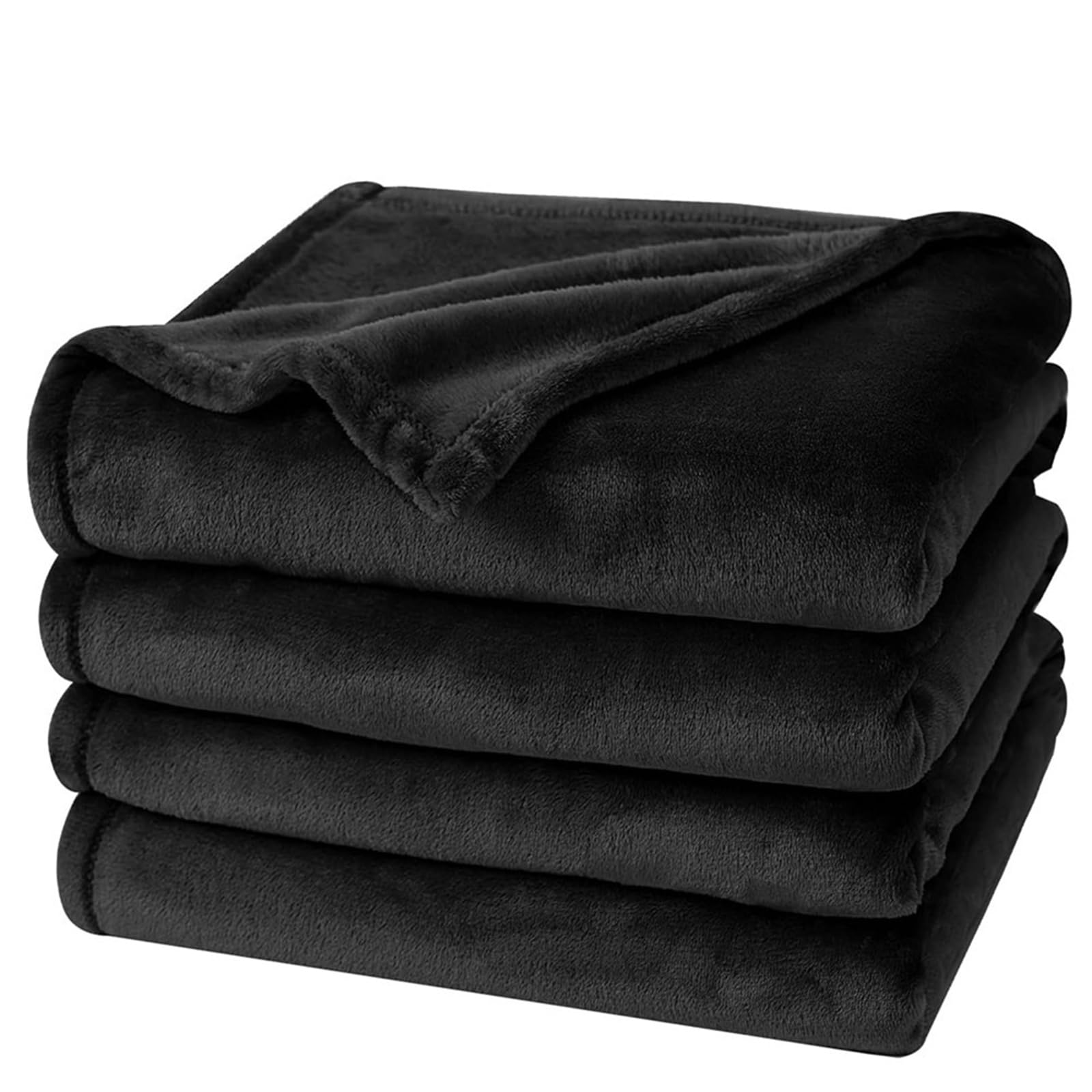 Highdi Mantas para Sofá Invierno, Color Sólido Suave Manta Sofa Cálida Mullida Caliente Manta Cama Colcha Multiusos para Sofas, Sala de Estar (Negro,150x200cm)