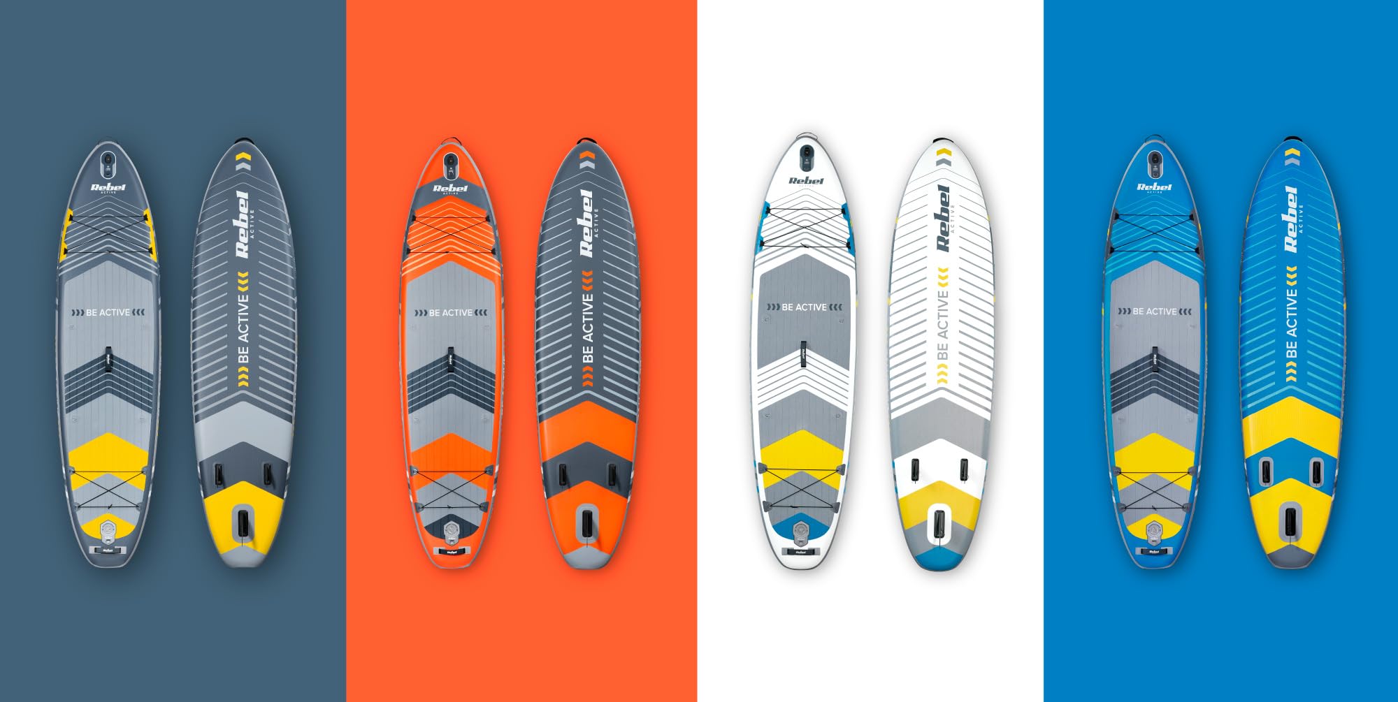 Rebel Electro Deska SUP Pompowana z Siedziskiem do Pływania Drop-Stitch 335 cm Zestaw Wiosło Pompka Plecak RBA-4507-WH