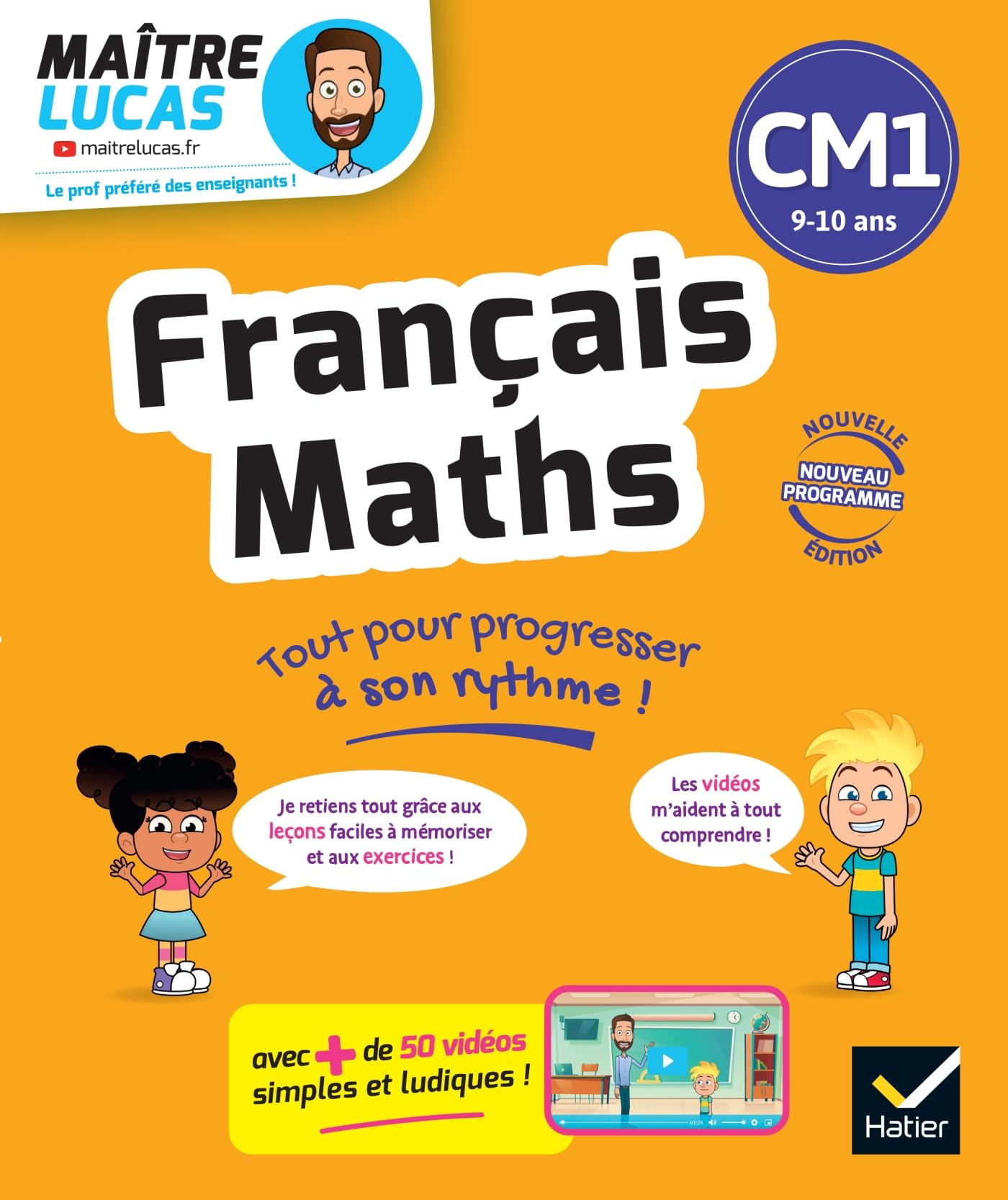 Français et Maths CM1 - Nouveau programme - Cahier de soutien avec des vidéos: Leçons et exercices corrigés