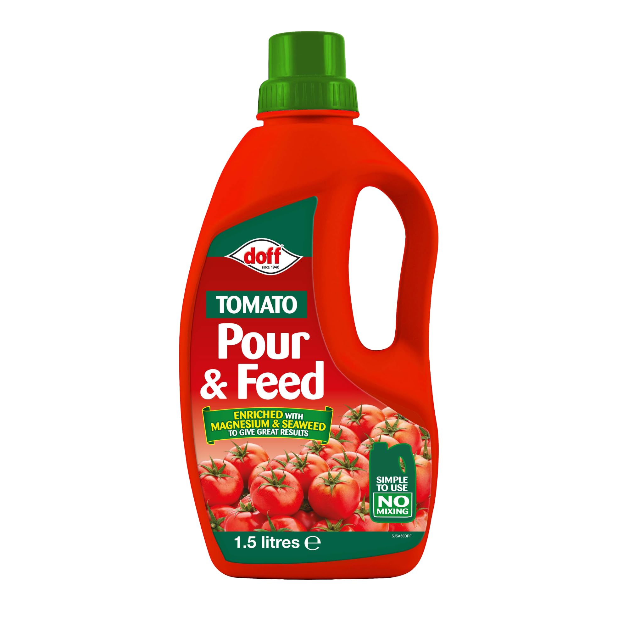 Doff Tomato Pour & Feed – 1.5L Fast-Acting Vegetable Plant Food for Healthy Growth of Tomatoes, Vegetables & Flowers – Seaweed Enriched Tomato Feed – Encourages Root Development