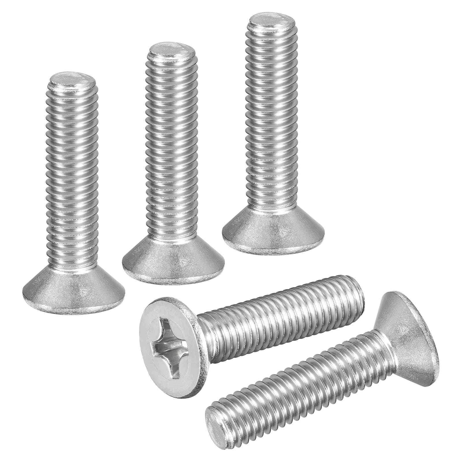 DTGN M8-1.25x35 Phillips Countersunk Machine Bolts - 10pcs - Good for Furniture and Machinery - 304 Stainless Steel Flat Head Machine Screws Bolts - Silver โ image 1
