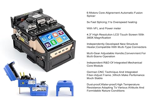 Miniatura 2 de D YEDEMC 2024 Actualización ARC Fusion Splicer Seis motores Alineación de núcleo de fibra verdadera Empalmador de fusión de fibra óptica FTTH