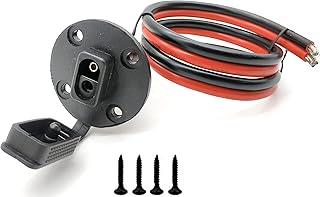 Meiyangjx 60cm 10 AWG SAE Connector, Solar Weatherproof SAE Socket Sidewall Port, SAE to SAE 2 Pin Quick Disconnect Panel Extension Cable(Without SAE Plug)