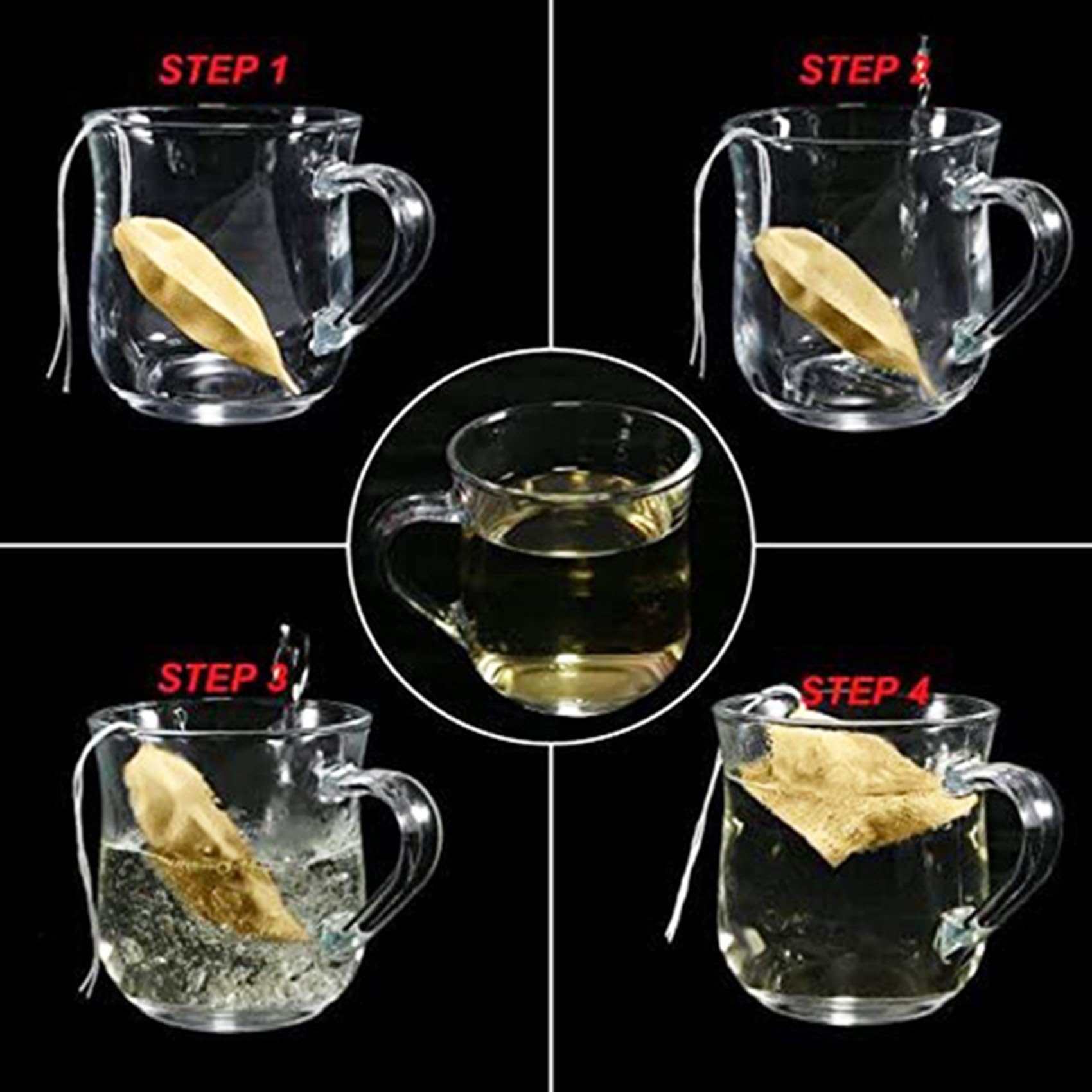 Paquete de 3600 Bolsas de Filtro de Té, Bolsa de Té de Papel Desechable con Cordón para Té de Hojas Sueltas, Café (Color Natural, 2.75X1.97 Pulgada)