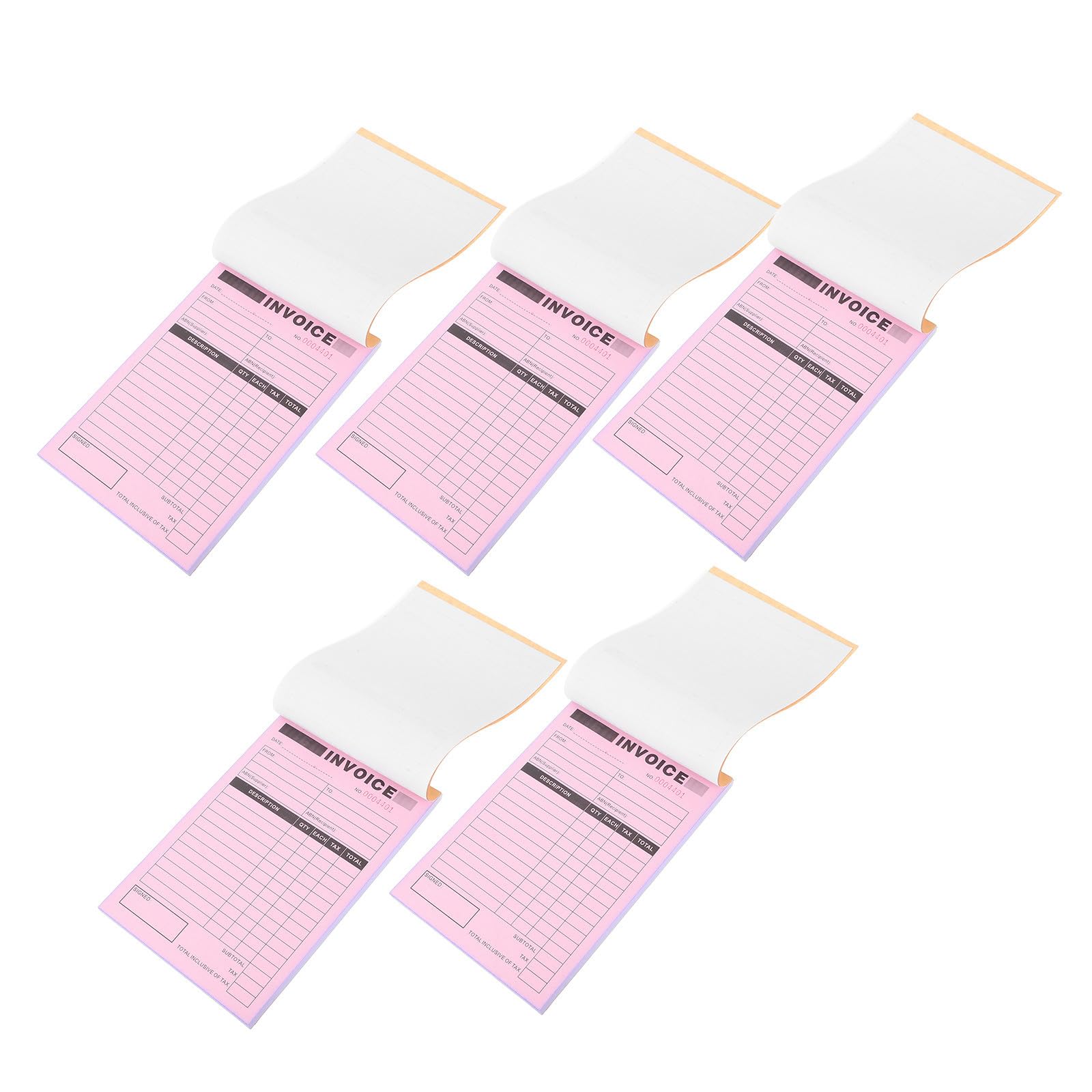 HOMSFOU 5 Stück Durchschreibe Rechnungsblock mit Schreibunterlage aus Papier für Bestellinformationen in Bäckereien und Boutiquen