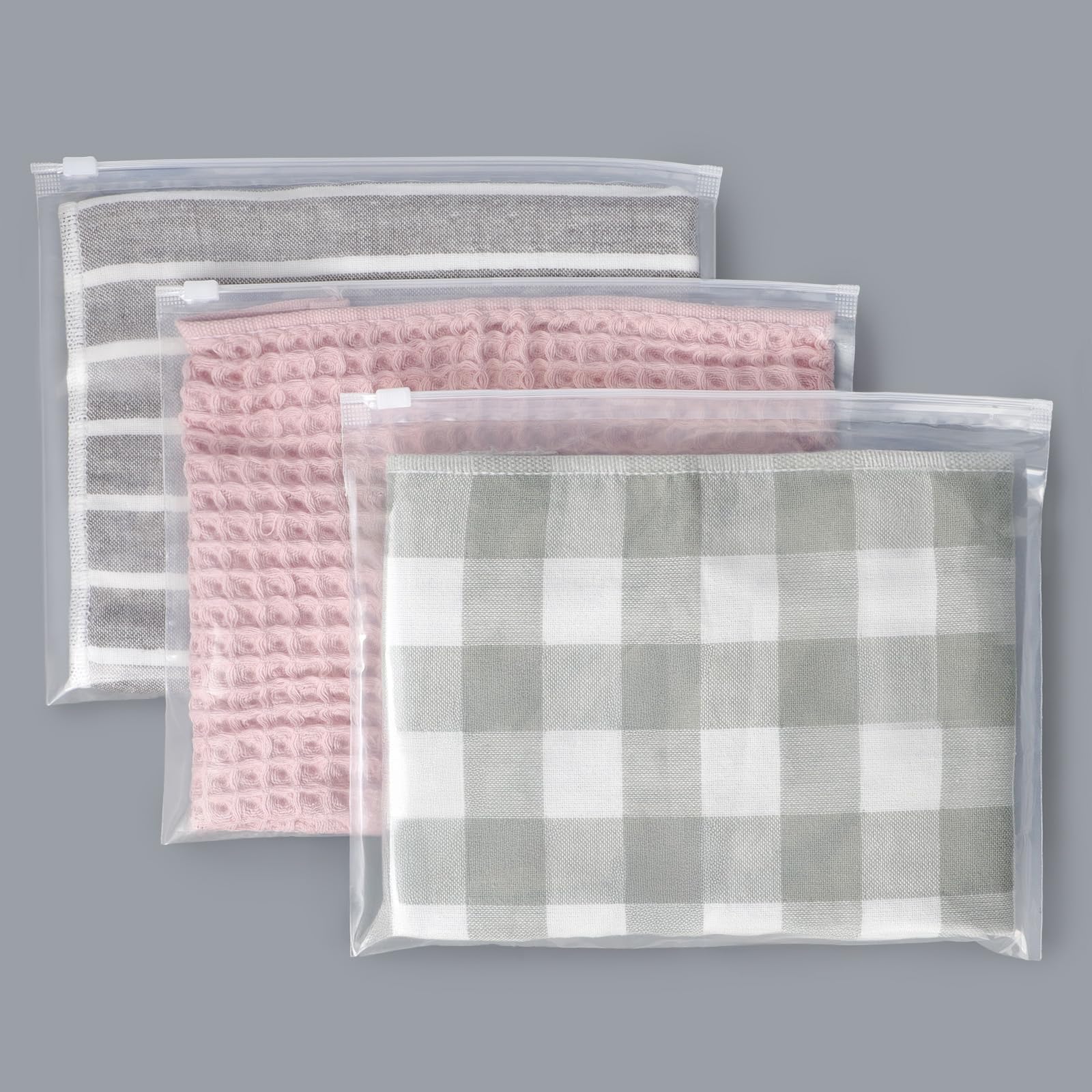 Svaldo Zip Lock Bags for Clothes, 25Pcs 25.5 * 20.5cm Clear Swimsuit Bags, Waterproof and Moth Proof, Storage Solutions for Clothes, Bikini, Underwear (Without Vent Holes)