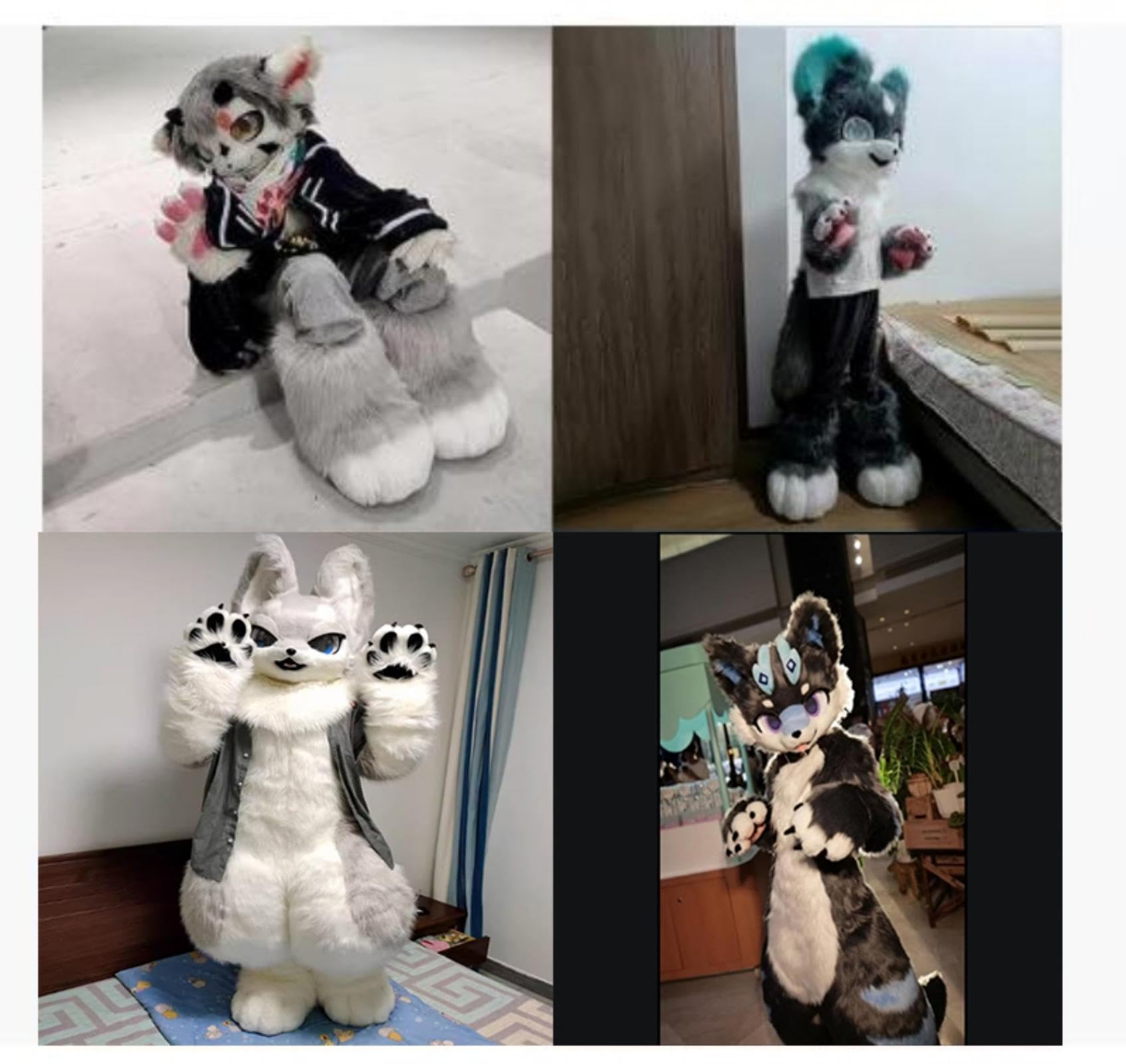 Furry Fursuit Body Fatto a mano, cosplay indossabile per peloso, per una festa di costume da cosplay unisex festa in costume