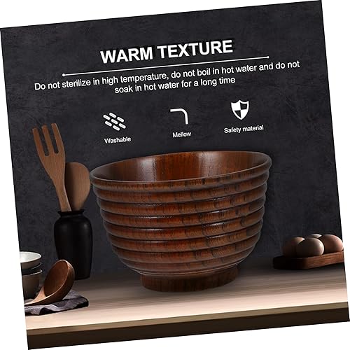 Miniatura 8 de Zerodeko Tazón de madera de flor de cerezo Tazón de arroz japonés Tazón de almacenamiento de verduras Recipiente de verduras Recipiente de madera