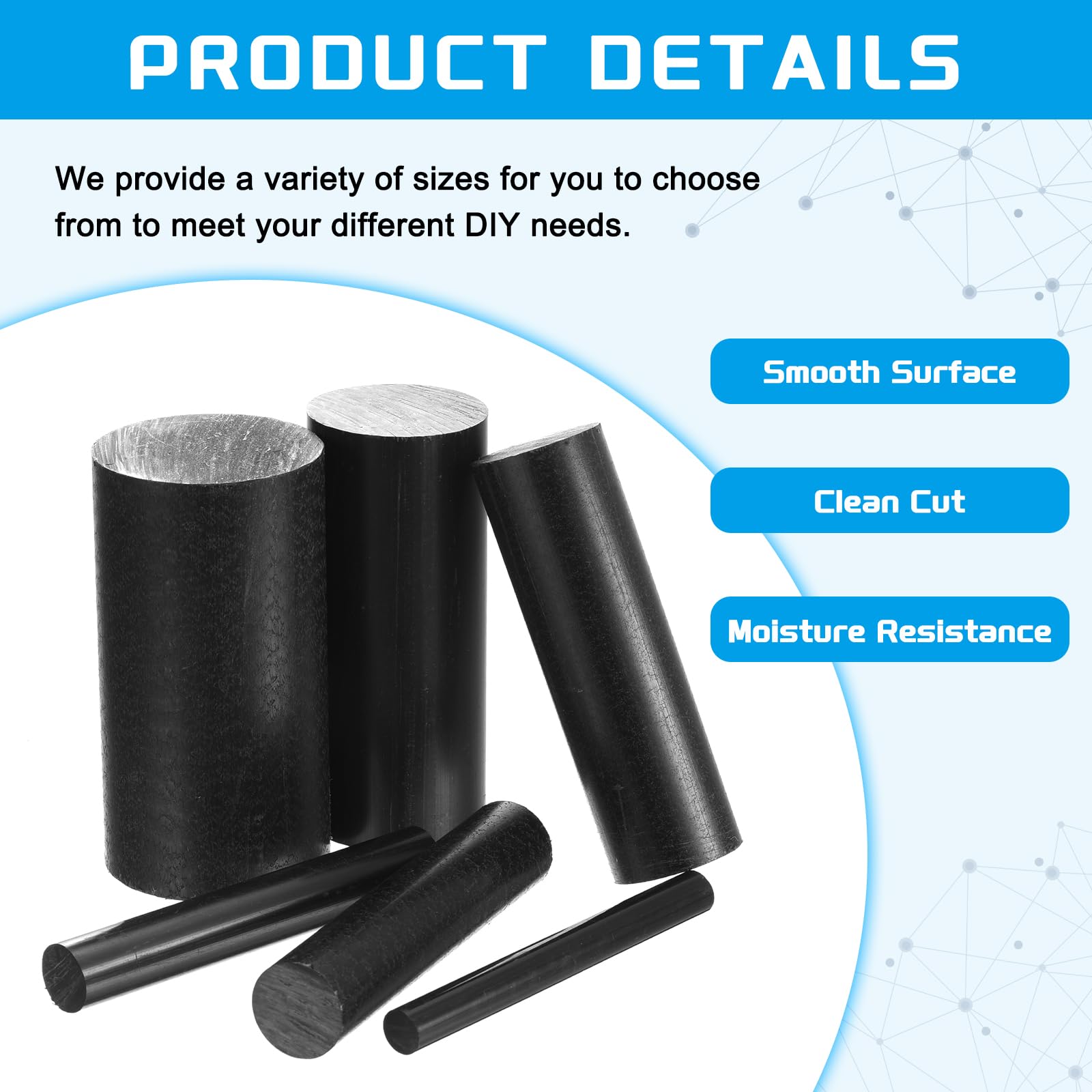 Amazon | uxcell A B S プラスチック 丸棒 ソリッドバー 40mm x 100mm