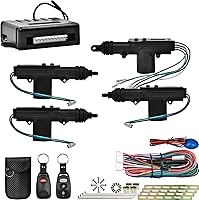 Holwim Universal Car Power Door Lock Kit: 4 Actuators, Keyless Entry 2 Remotes, Central Lock System for Cars Trucks (50-80m Range)
