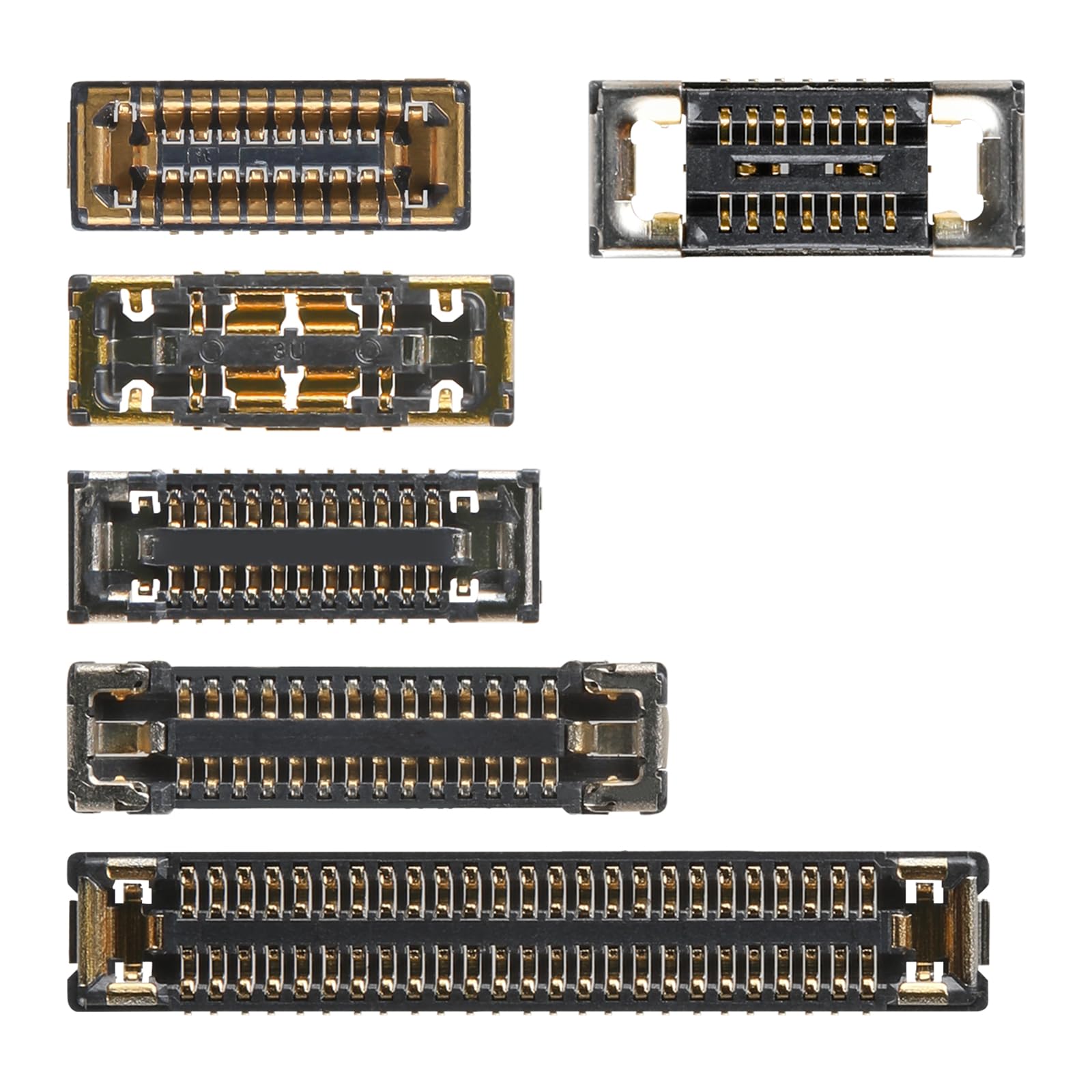 6 Pcs for iPhone 14 Plus Motherboard Socket Connector Replacement B Kits Involve Photosensitive Signal Battery Charging Port Connection Parts SIM Receptacle LCD Touch Sockets