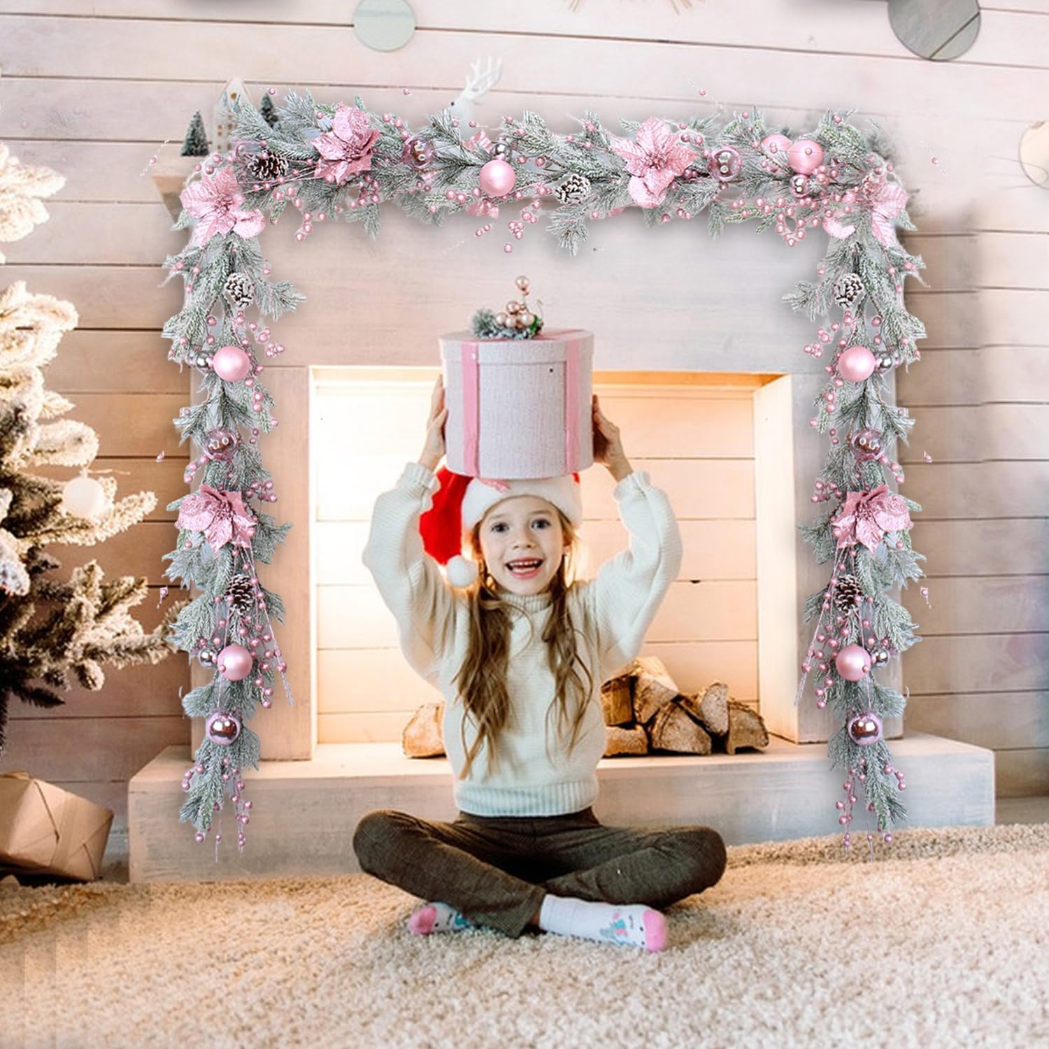 Pink christmas garland Clearance